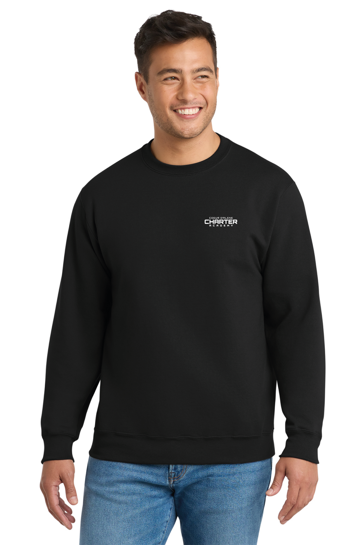 PC90 - Port &amp; Co Essential Fleece Crewneck Sweatshirt - CDA Charter Academy - School Store - Transfer Screen Print - #28752