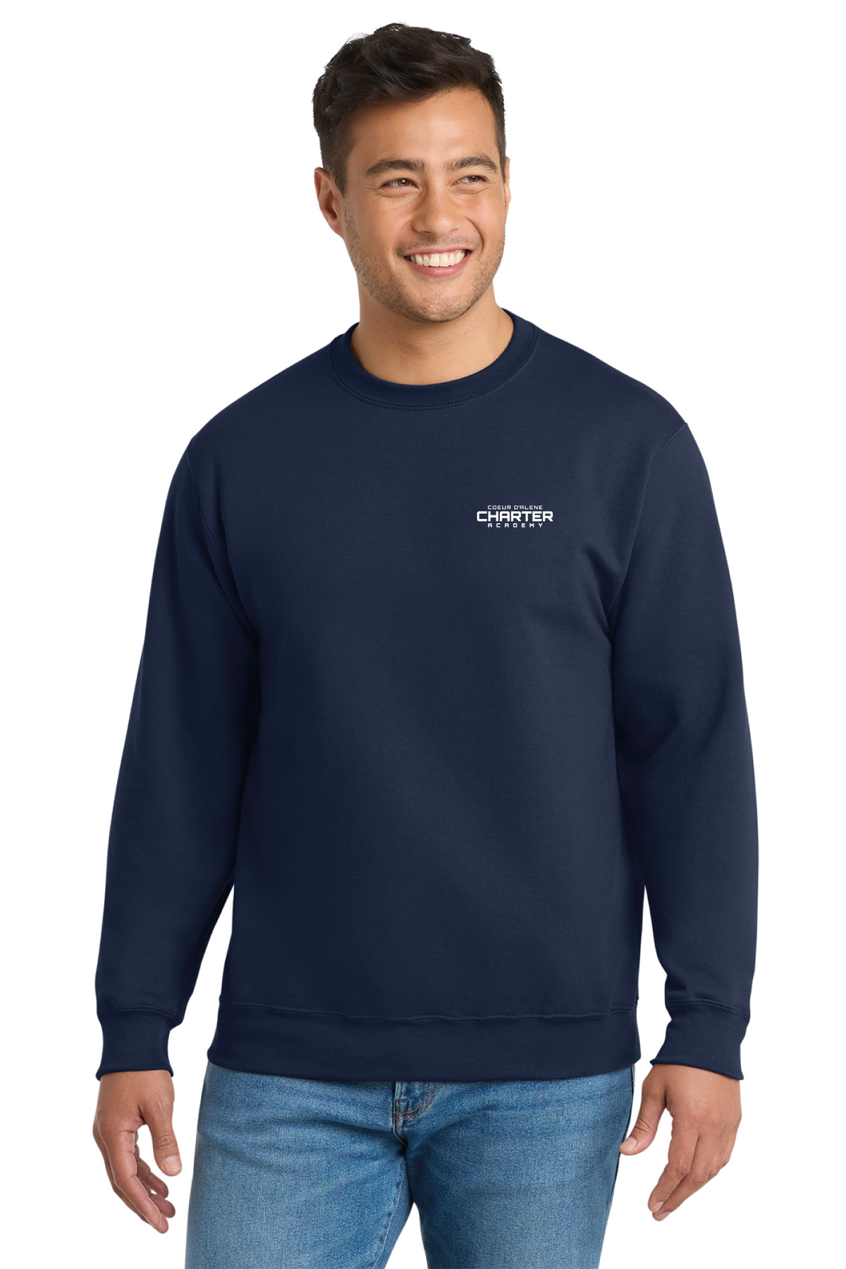 PC90 - Port &amp; Co Essential Fleece Crewneck Sweatshirt - CDA Charter Academy - School Store - Transfer Screen Print - #28752