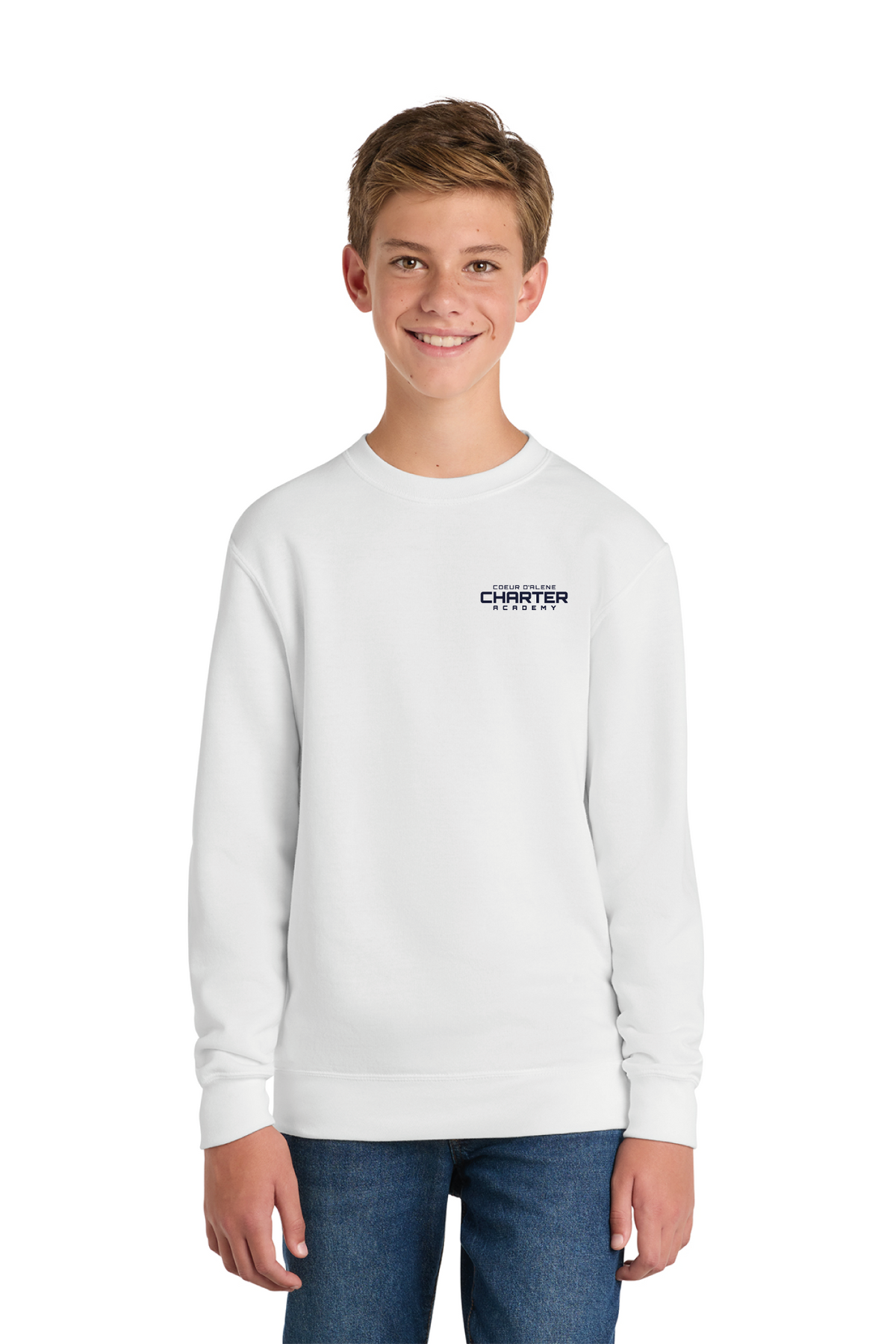 PC90Y - Port &amp; Co Youth Core Fleece Crewneck Sweatshirt - CDA Charter Academy - School Store - Transfer Screen Print - #28752