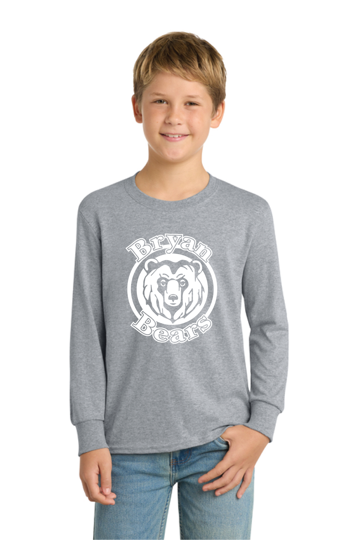 PC54YLS - Port & Co Youth Long Sleeve Core Cotton Tee - Bryan Elementary - Order Collection Store - Transfer Screen Print - #29972