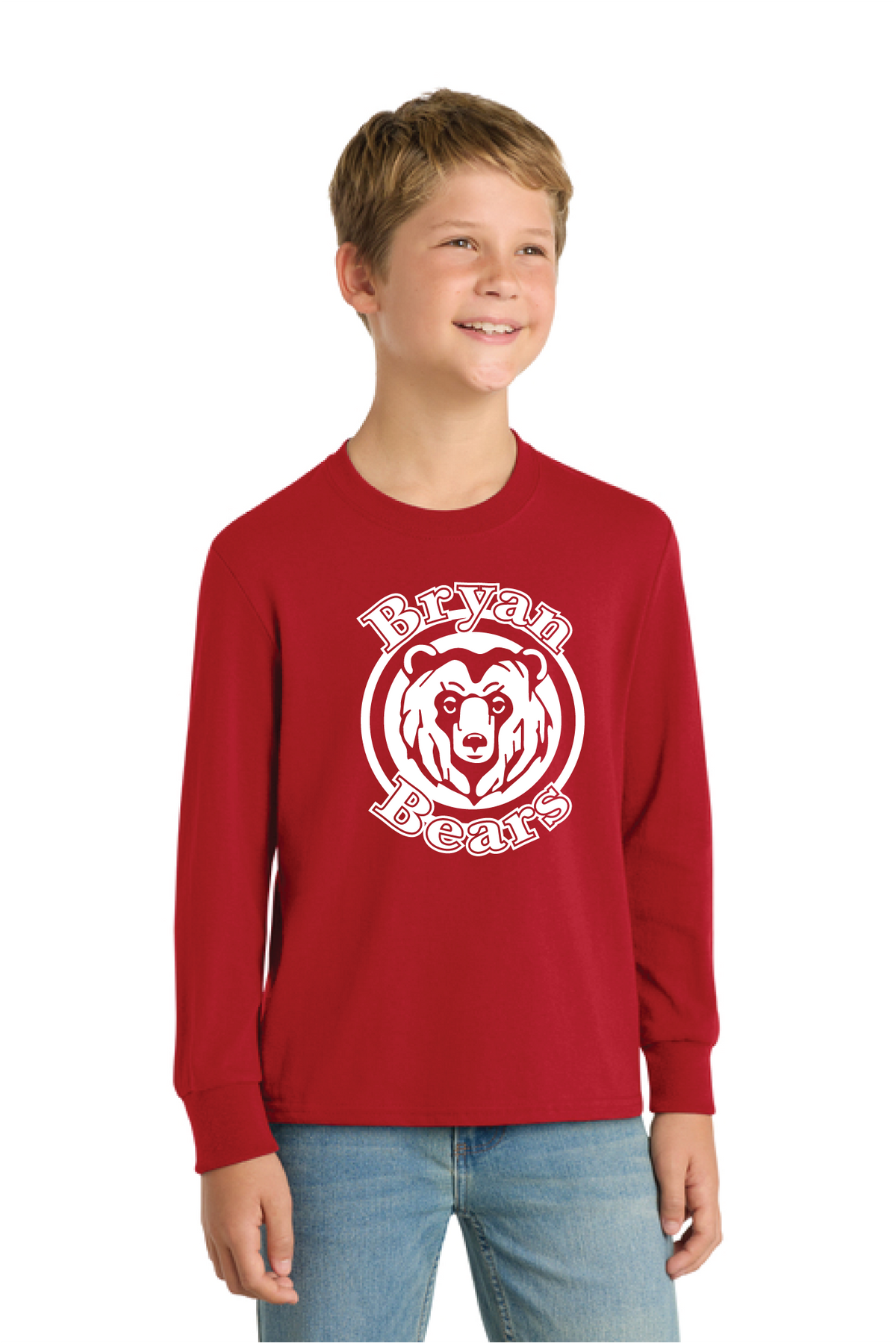 PC54YLS - Port & Co Youth Long Sleeve Core Cotton Tee - Bryan Elementary - Order Collection Store - Transfer Screen Print - #29972