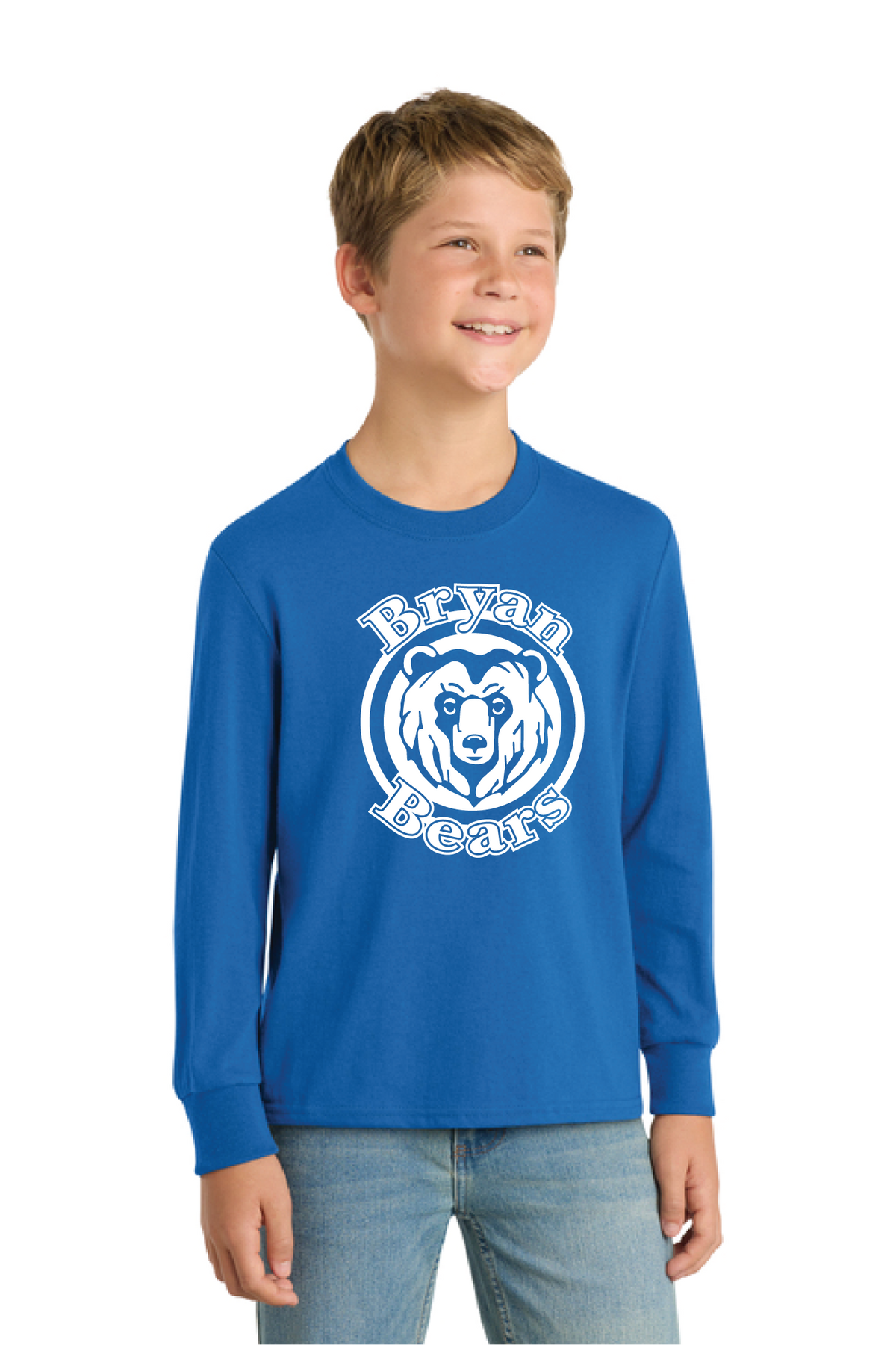 PC54YLS - Port & Co Youth Long Sleeve Core Cotton Tee - Bryan Elementary - Order Collection Store - Transfer Screen Print - #29972