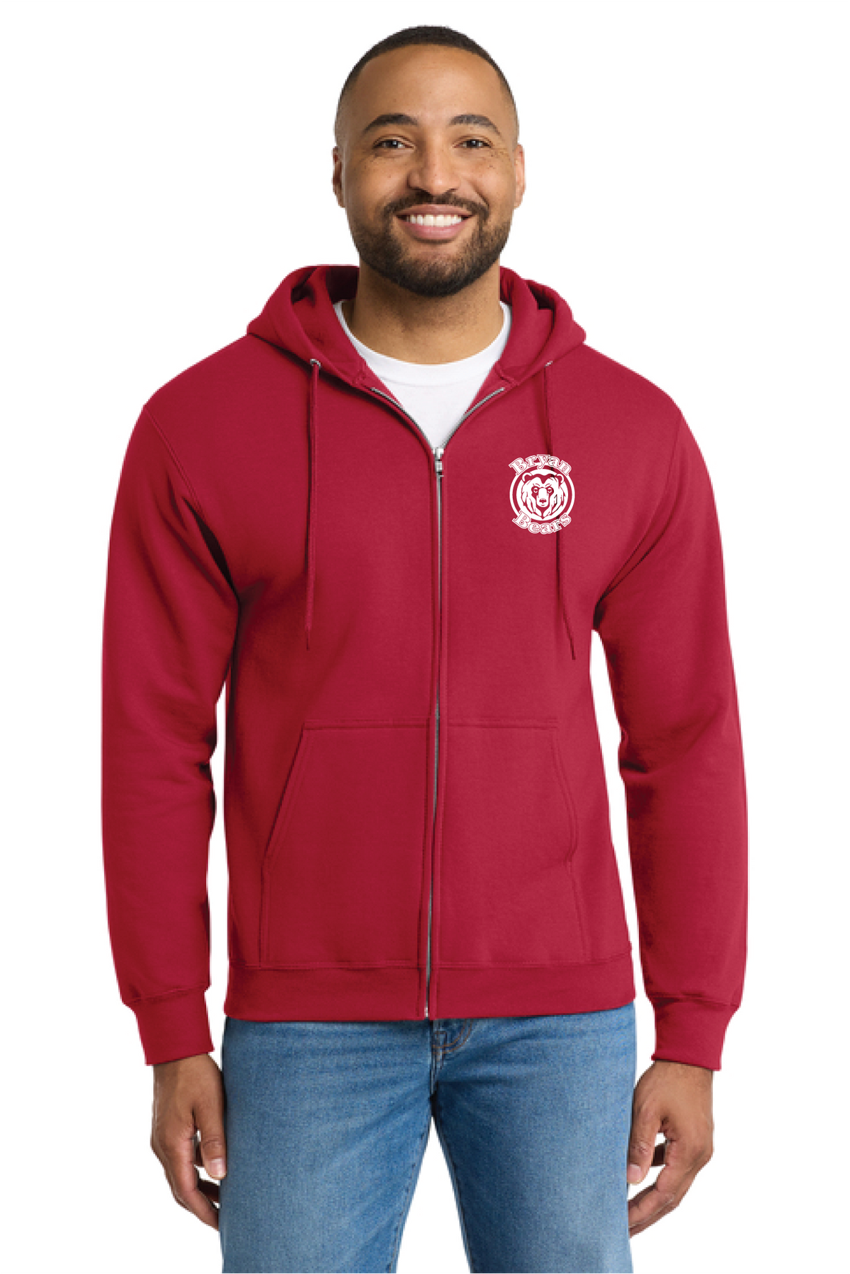 PC90ZH - Port & Co Essential Fleece Full-Zip Hooded Sweatshirt - Bryan Elementary - Order Collection Store - Transfer Screen Print - #29972