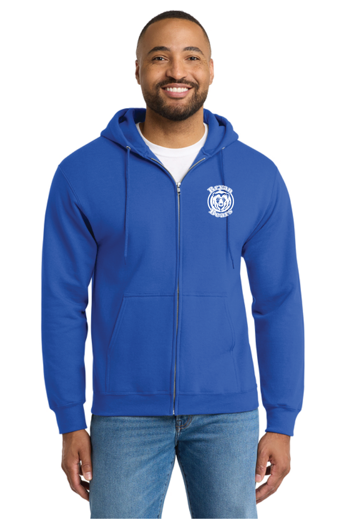 PC90ZH - Port & Co Essential Fleece Full-Zip Hooded Sweatshirt - Bryan Elementary - Order Collection Store - Transfer Screen Print - #29972
