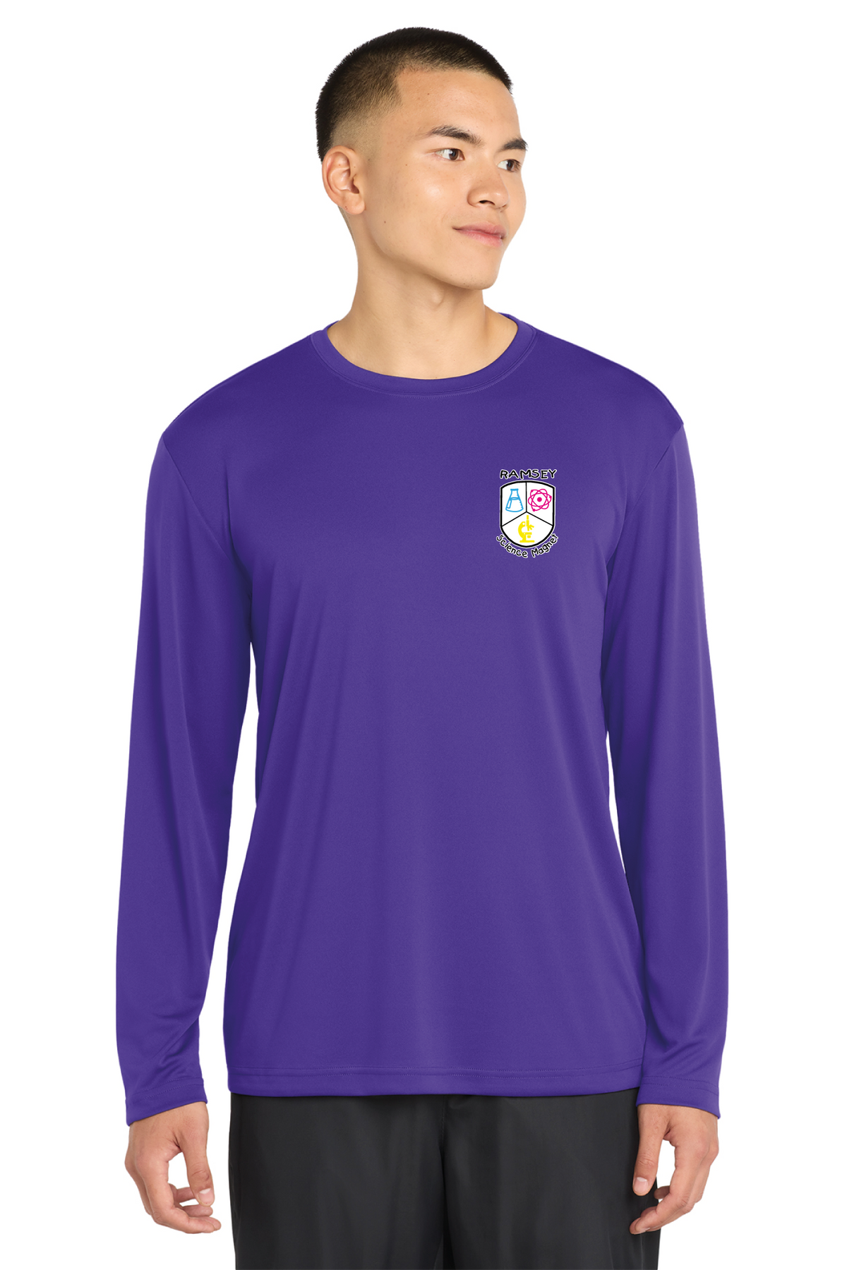 YST350LS - Sport-Tek Youth Long Sleeve PosiCharge Competitor Tee - Ramsey Science Magnet - School Store - Digital Print - #28631