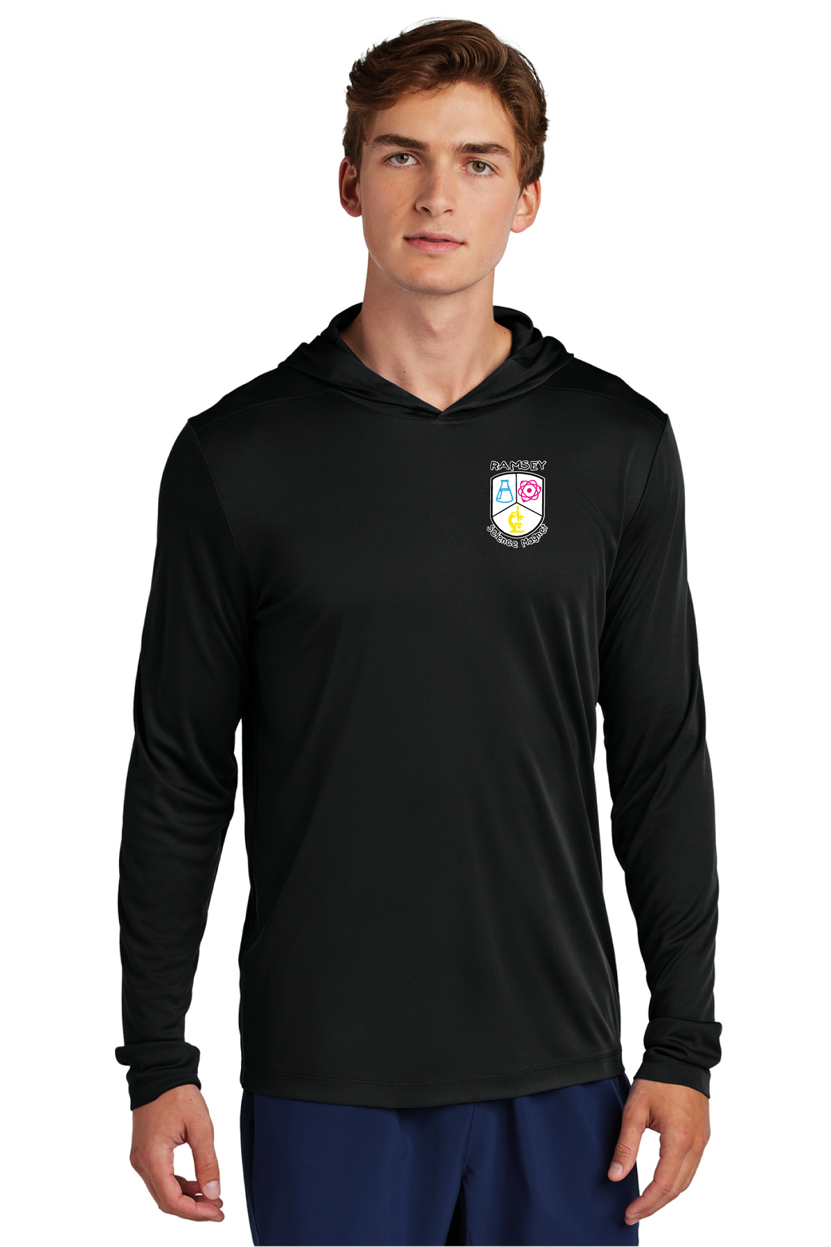 YST420LSH - Sport-Tek Youth Posi-UV Pro Long Sleeve Hoodie - Ramsey Science Magnet - School Store - Digital Print - #28631
