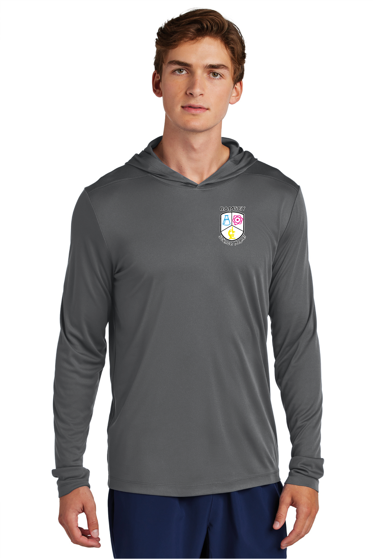 YST420LSH - Sport-Tek Youth Posi-UV Pro Long Sleeve Hoodie - Ramsey Science Magnet - School Store - Digital Print - #28631