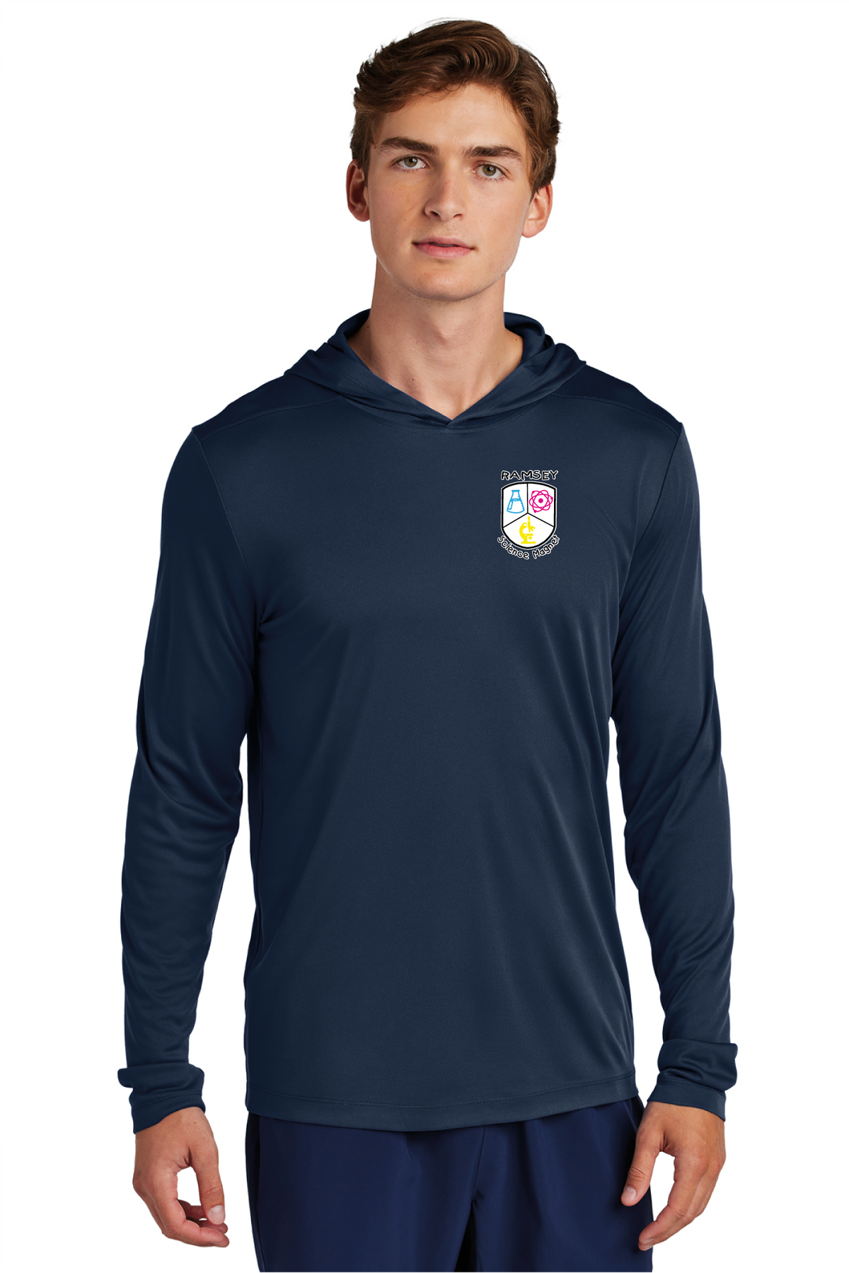 YST420LSH - Sport-Tek Youth Posi-UV Pro Long Sleeve Hoodie - Ramsey Science Magnet - School Store - Digital Print - #28631