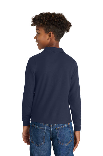 Y500LS - Youth Long Sleeve Silk Touch Polo - Ramsey Science Magnet - School Store - Digital Print - #28631