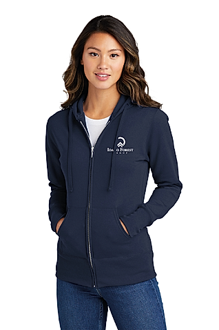 LPC78ZH - Port & Company Women's Core Fleece Full-Zip Hooded Sweatshirt - Idaho Forest Group - Logowear Store - Transfer Screen Print - #29726