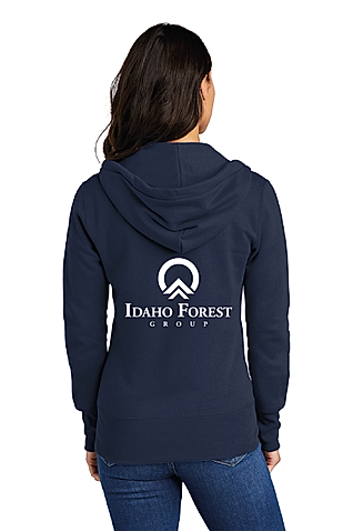 LPC78ZH - Port & Company Women's Core Fleece Full-Zip Hooded Sweatshirt - Idaho Forest Group - Logowear Store - Transfer Screen Print - #29726