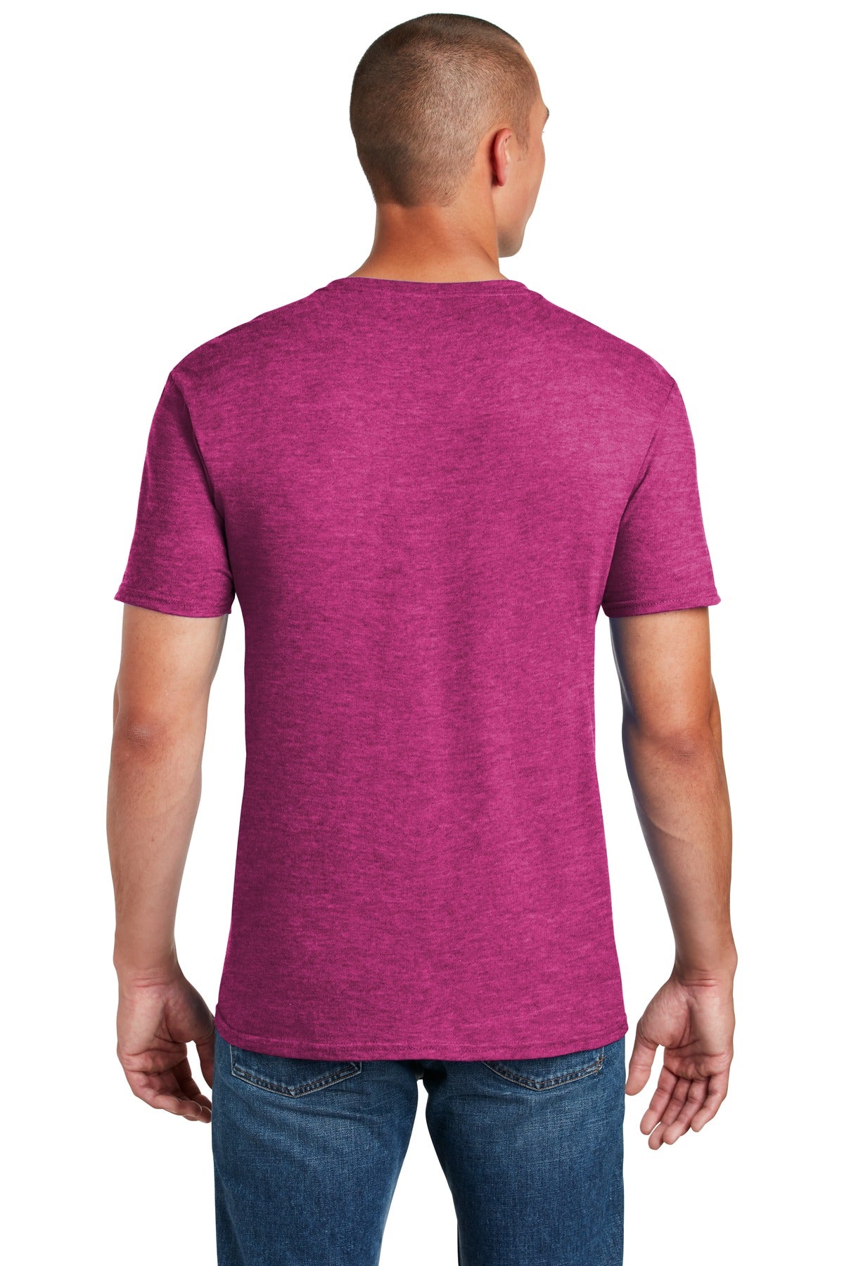 Gildan Softstyle T-Shirt 64000 back model image.