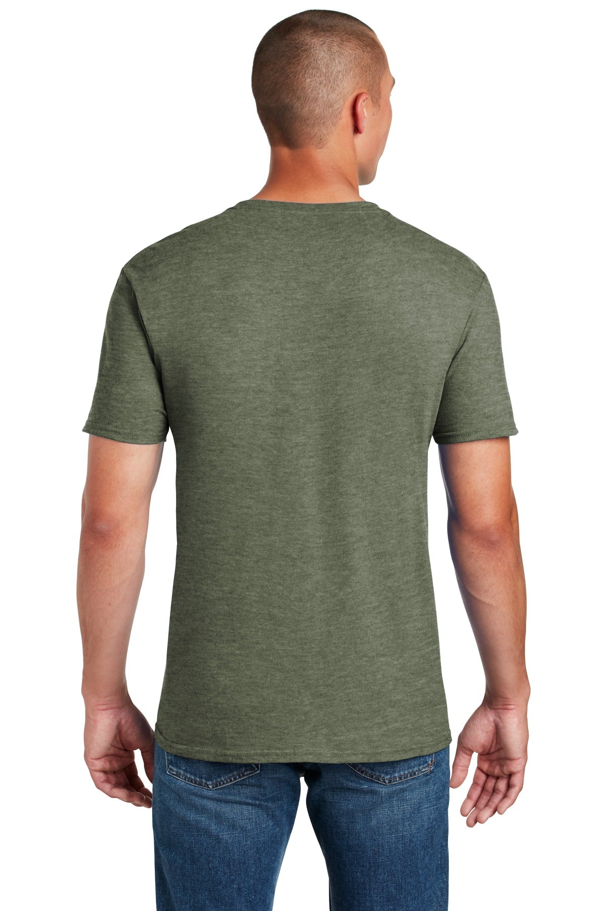 Gildan Softstyle T-Shirt 64000 back model image.