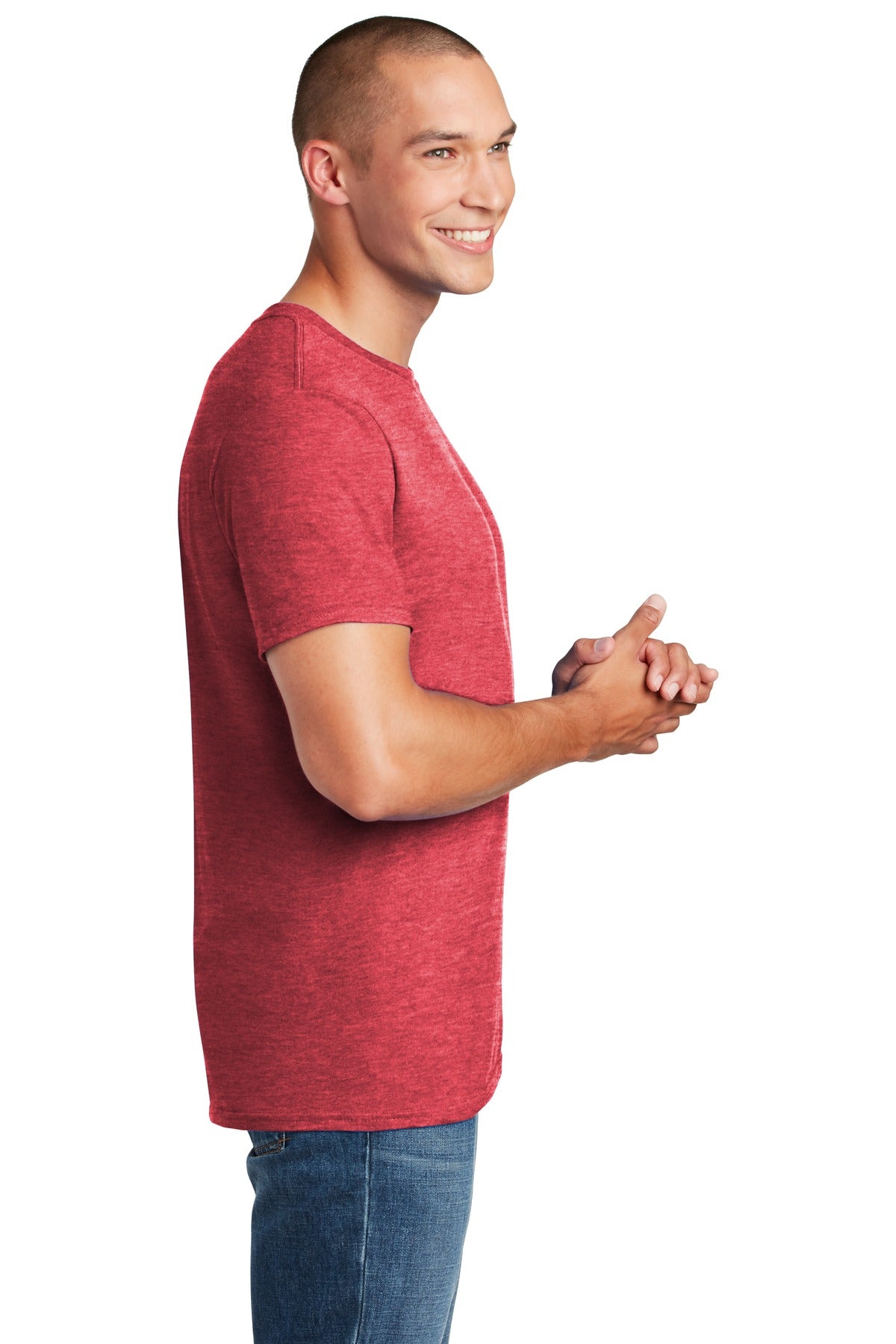 Gildan Softstyle T-Shirt 64000 side model image.