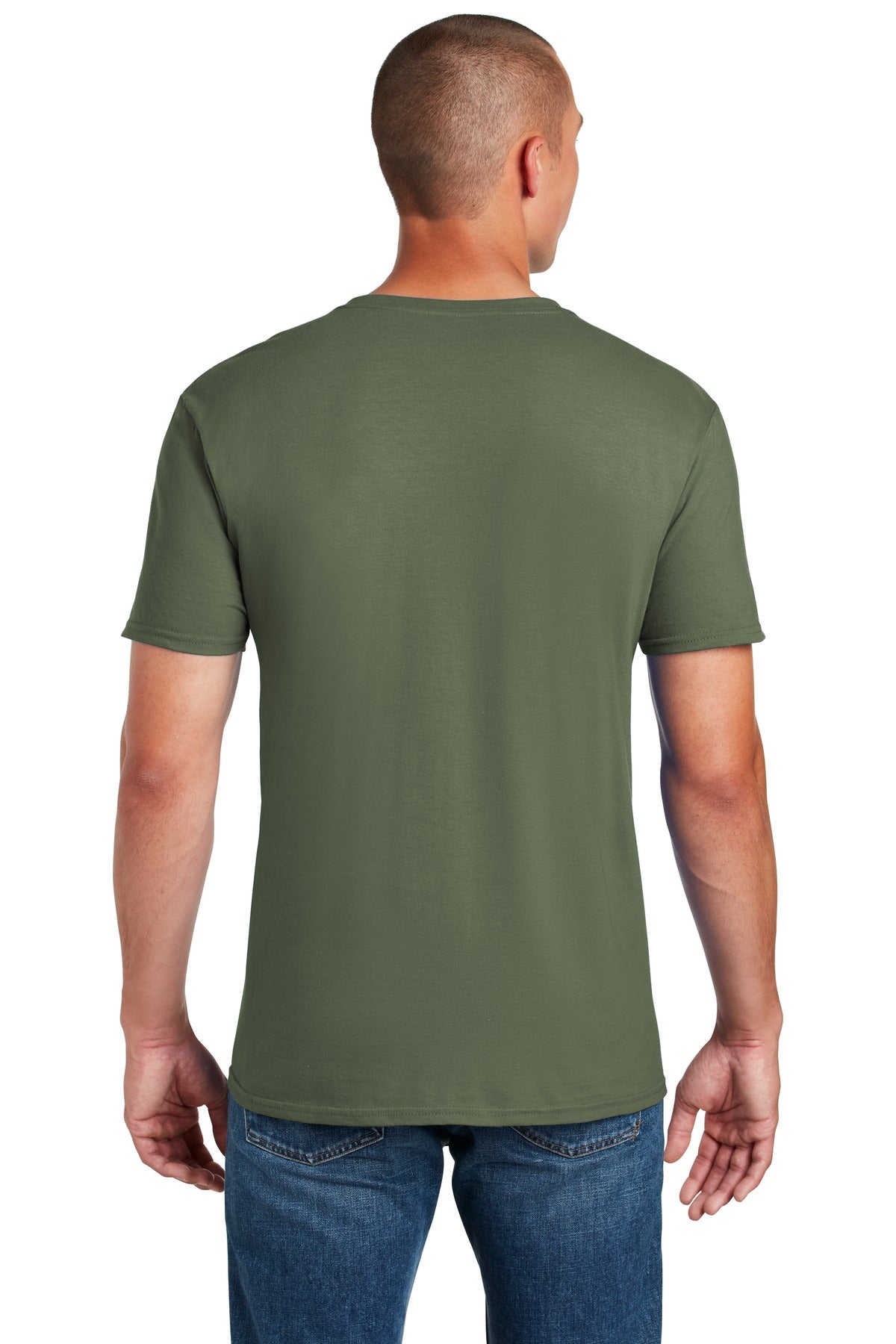 Gildan Softstyle T-Shirt 64000 back model image.