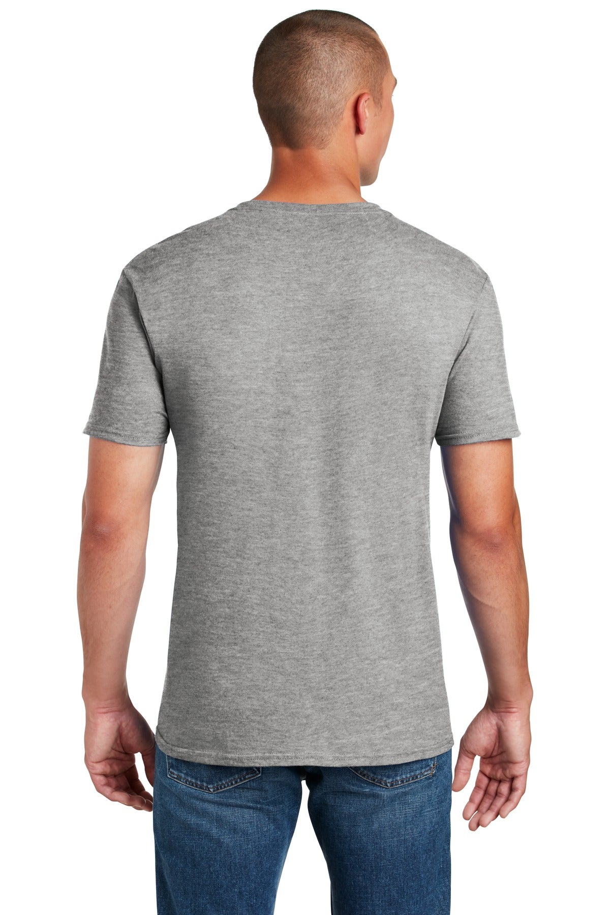 Gildan Softstyle T-Shirt 64000 back model image.