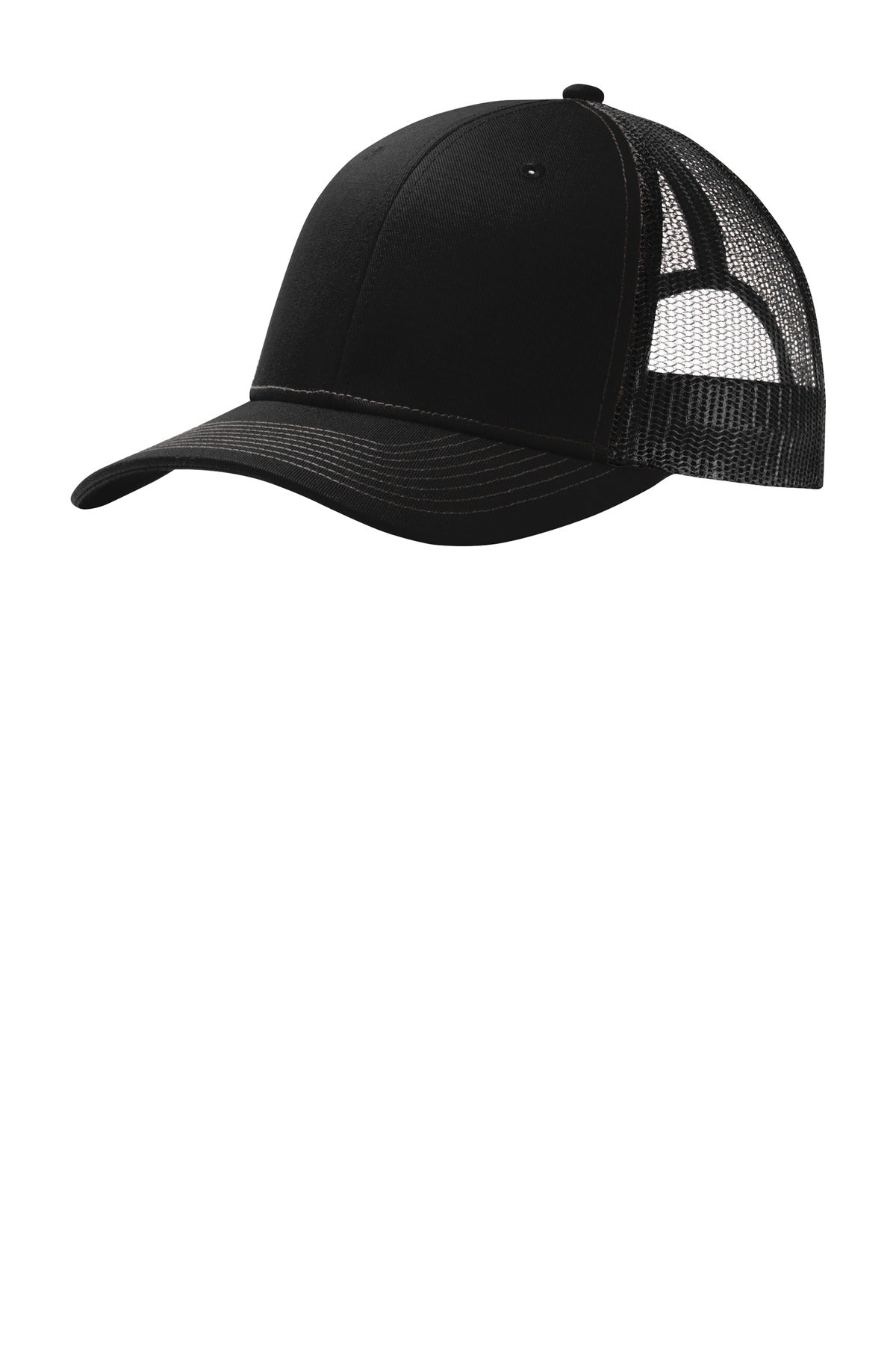 Port Authority Snapback Trucker Cap C112 front model image.
