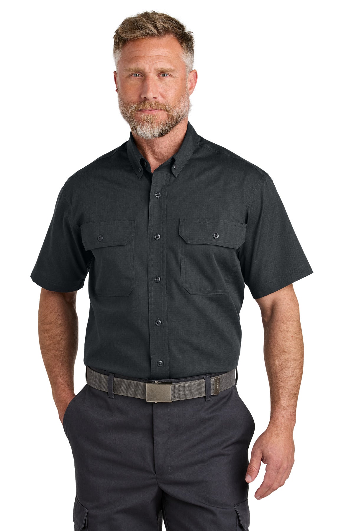 CornerStone Short Sleeve Select Ripstop Shirt CSW175 front model image.
