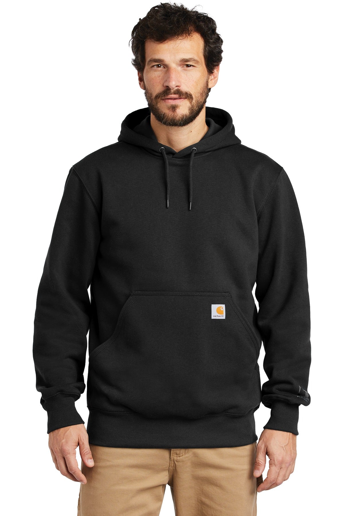 Carhartt  Rain Defender  Paxton Heavyweight Hooded Sweatshirt CT100615 front model image.