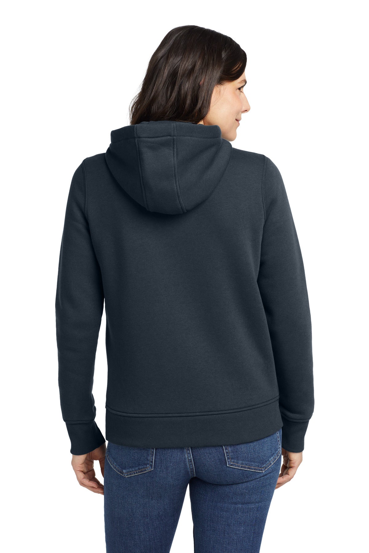 Carhartt Women&#39;s Clarksburg Full-Zip Hoodie CT102788 back model image.