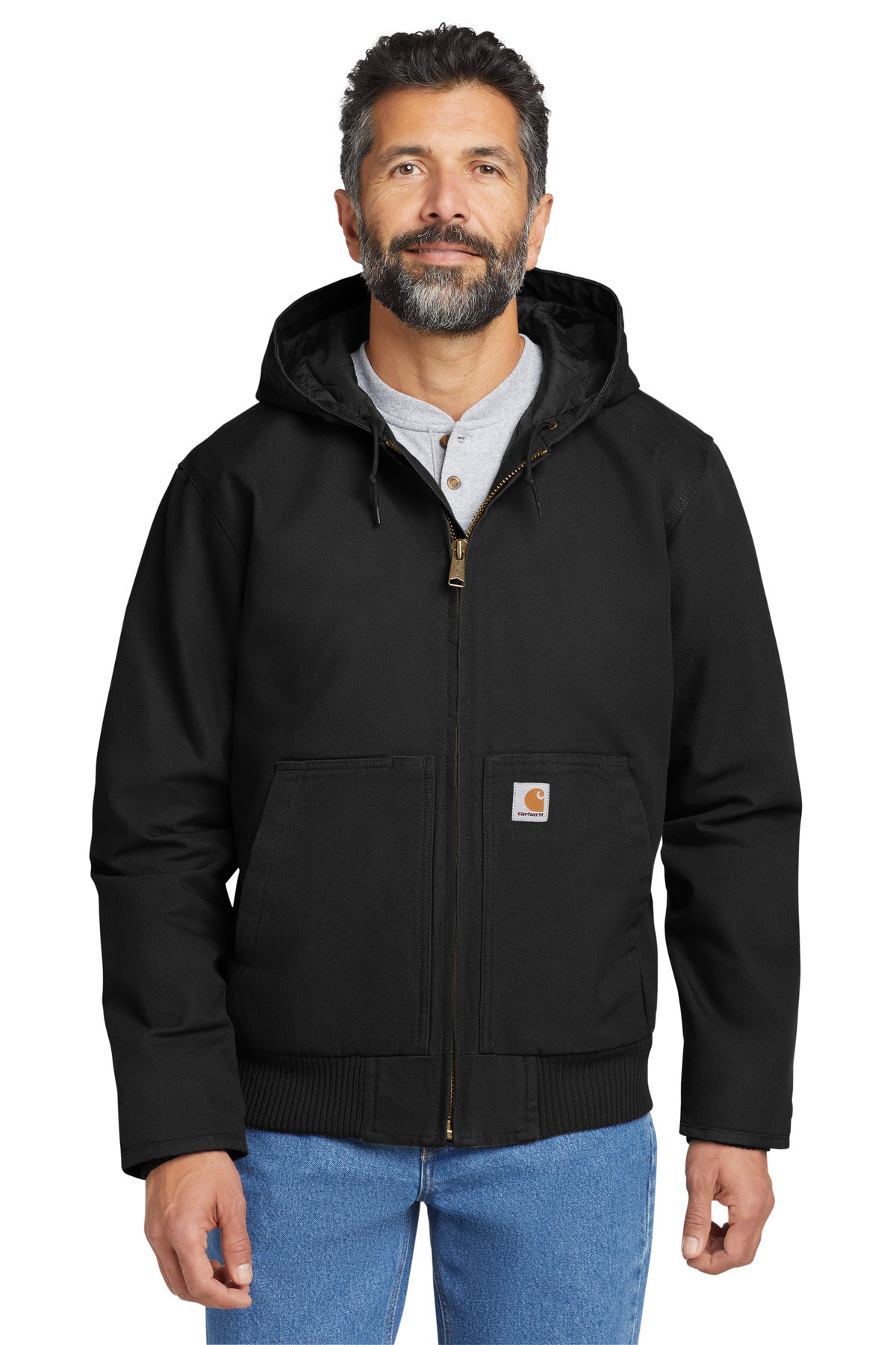 Carhartt Washed Duck Active Jac CT104050 front model image.