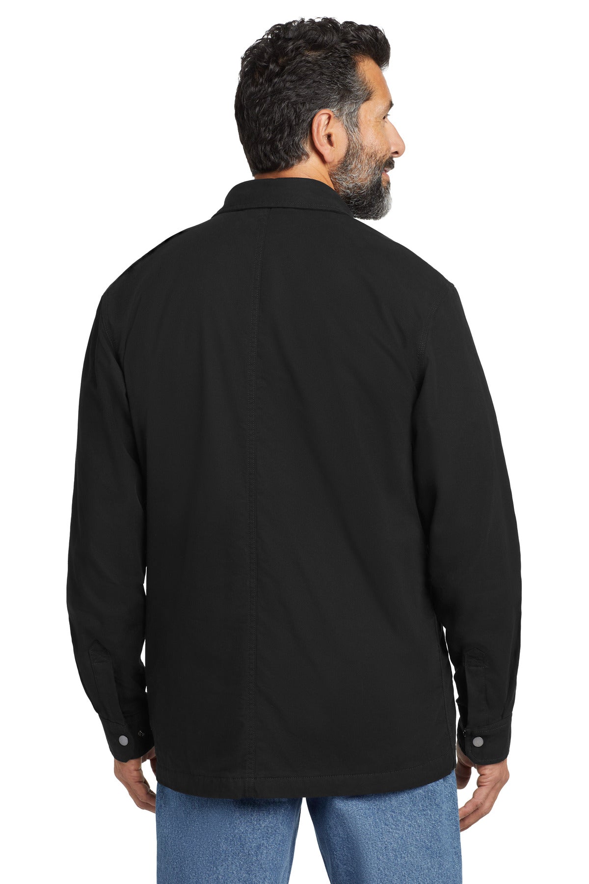 Carhartt Rugged Flex Fleece-Lined Shirt Jac CT105532 back model image.