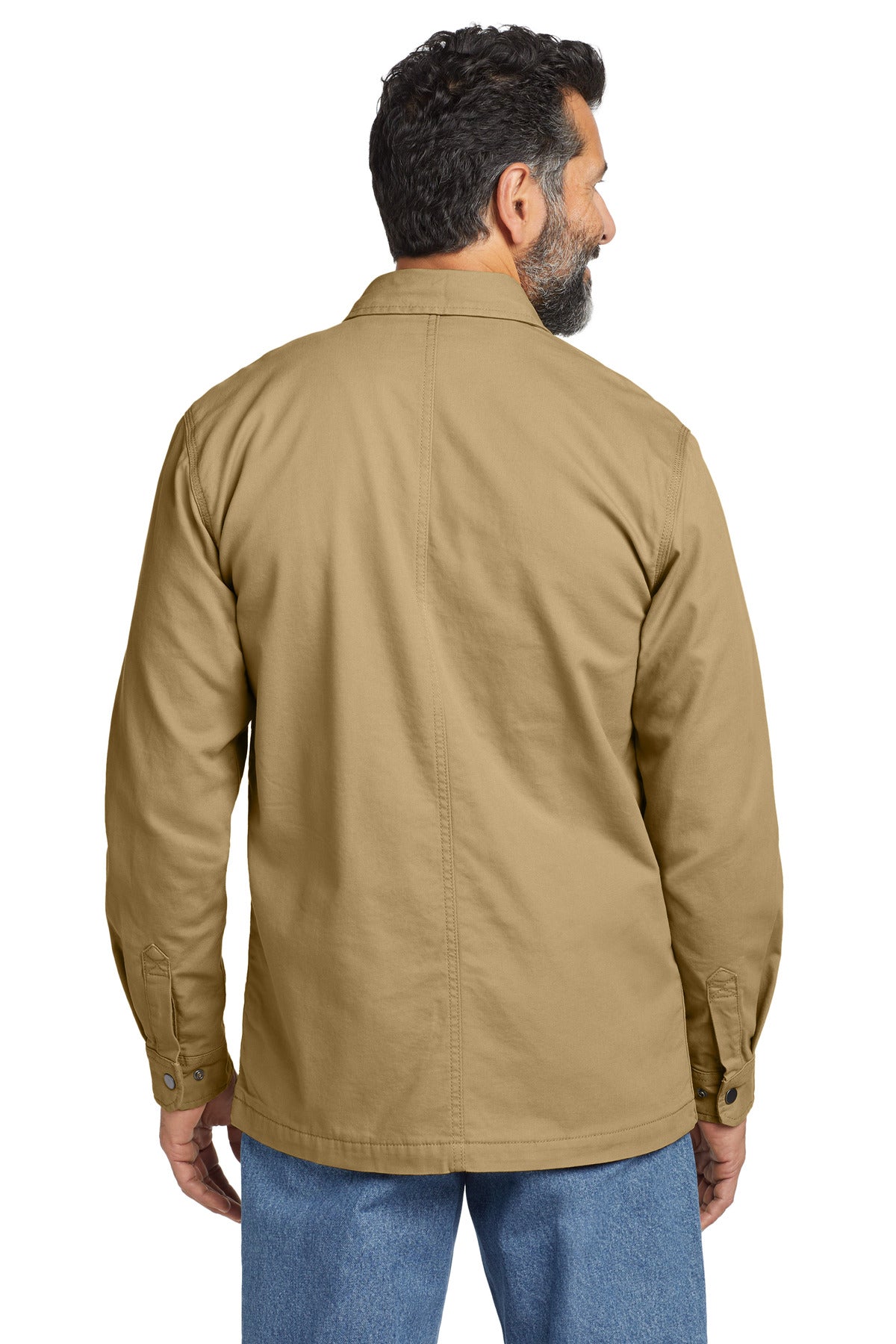 Carhartt Rugged Flex Fleece-Lined Shirt Jac CT105532 back model image.