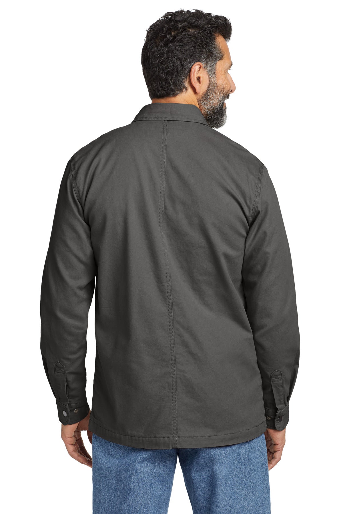 Carhartt Rugged Flex Fleece-Lined Shirt Jac CT105532 back model image.