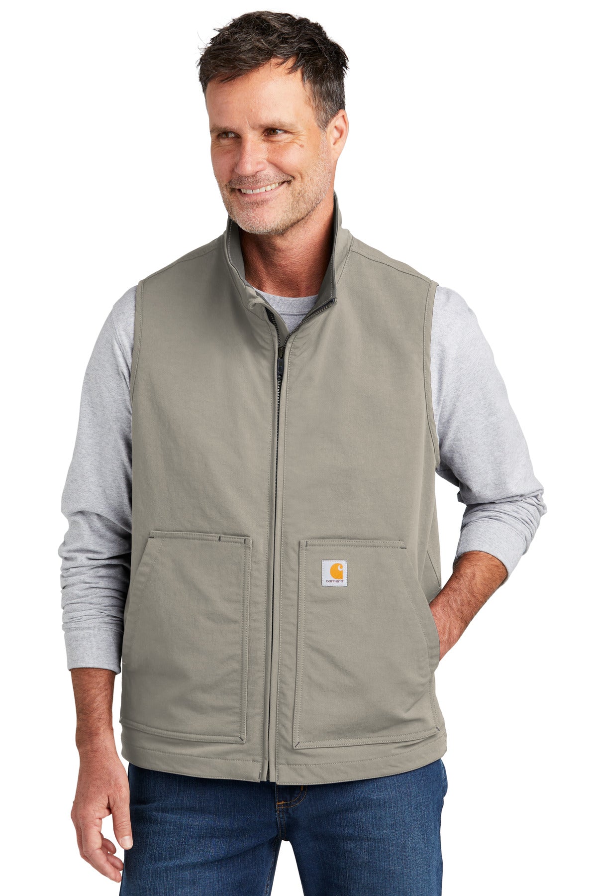 Carhartt Super Dux Soft Shell Vest CT105535 front model image.