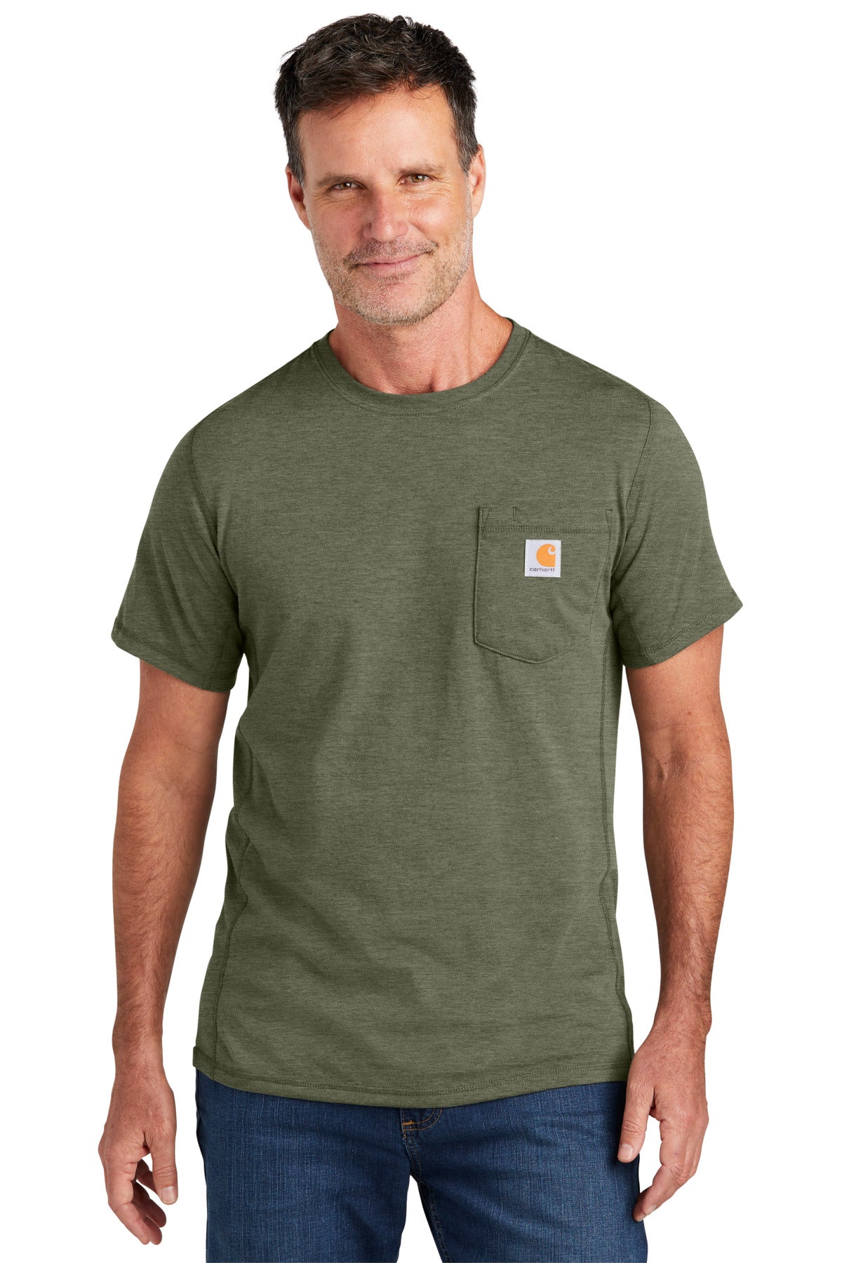 Carhartt Force Short Sleeve Pocket T-Shirt CT106652 front model image.