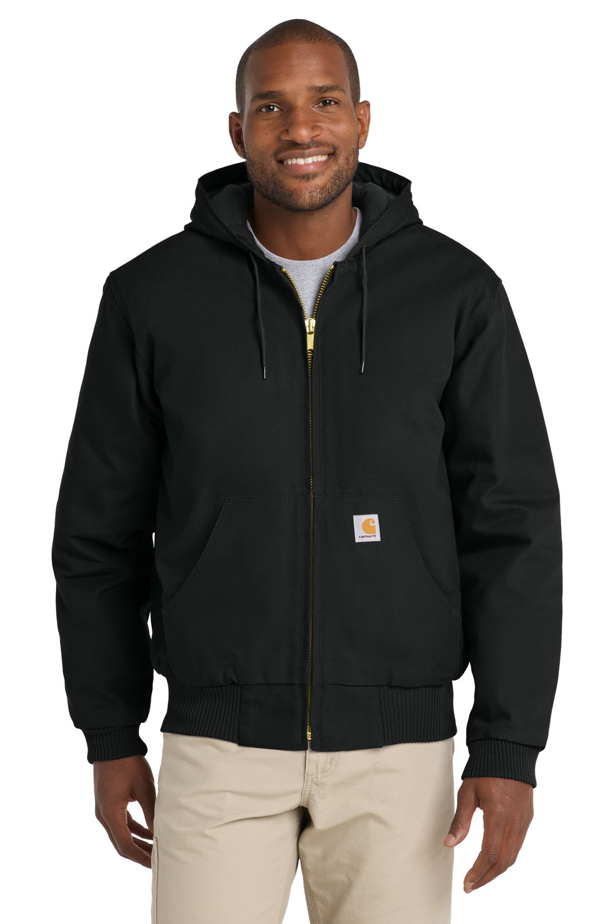 Carhartt  Quilted-Flanne-Lined Duck Active Jac CT106677 front model image.