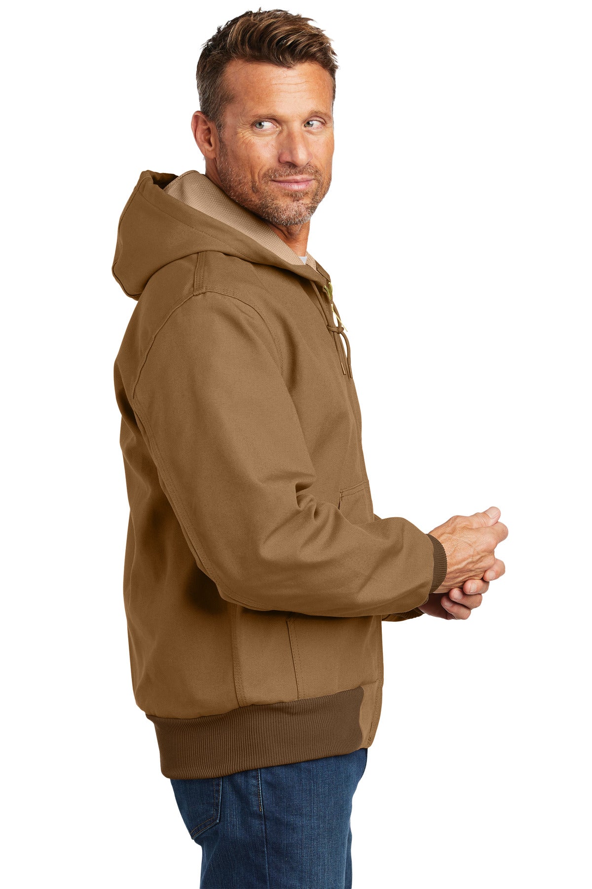 Carhartt  Thermal-Lined Duck Active Jac  CT106678 side model image.
