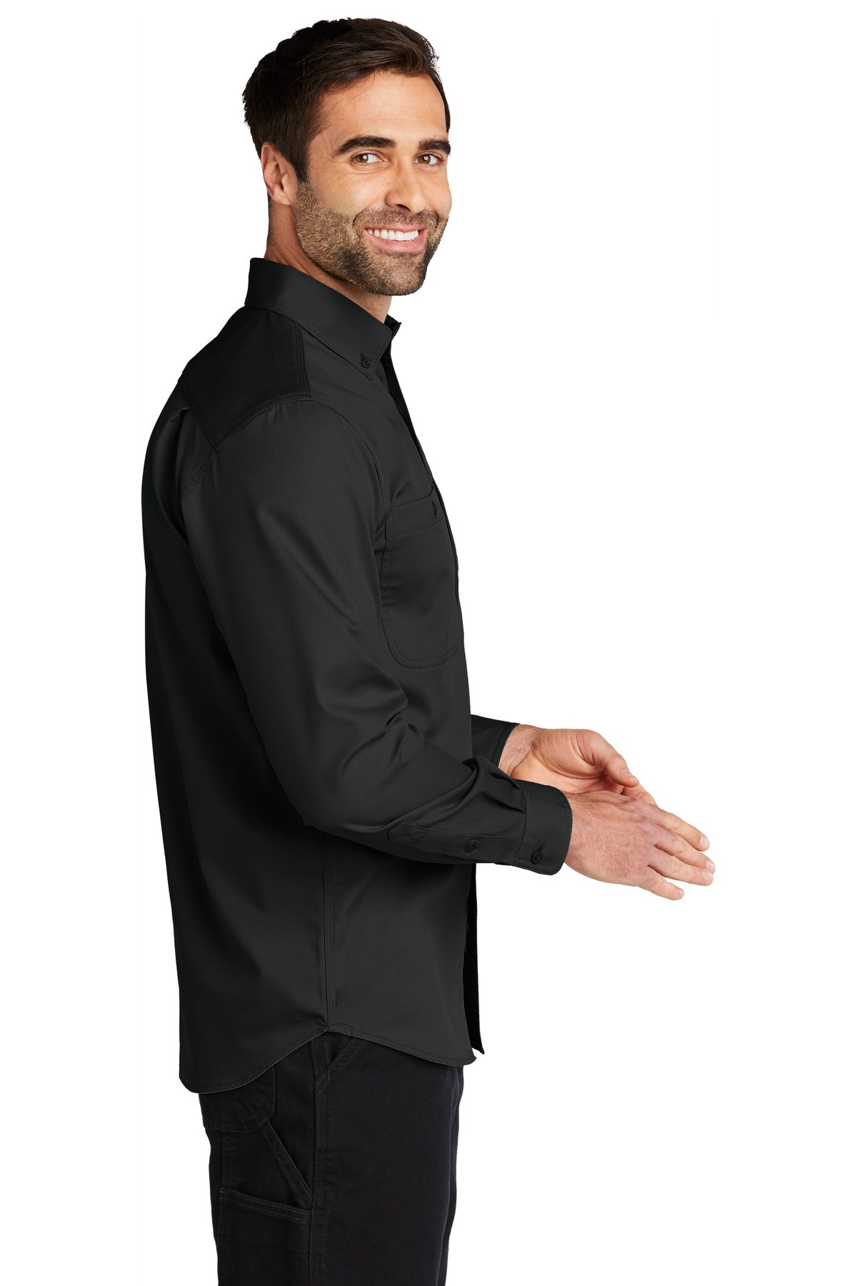 Carhartt Rugged Professional Series Long Sleeve Shirt CT106689 front model image.
