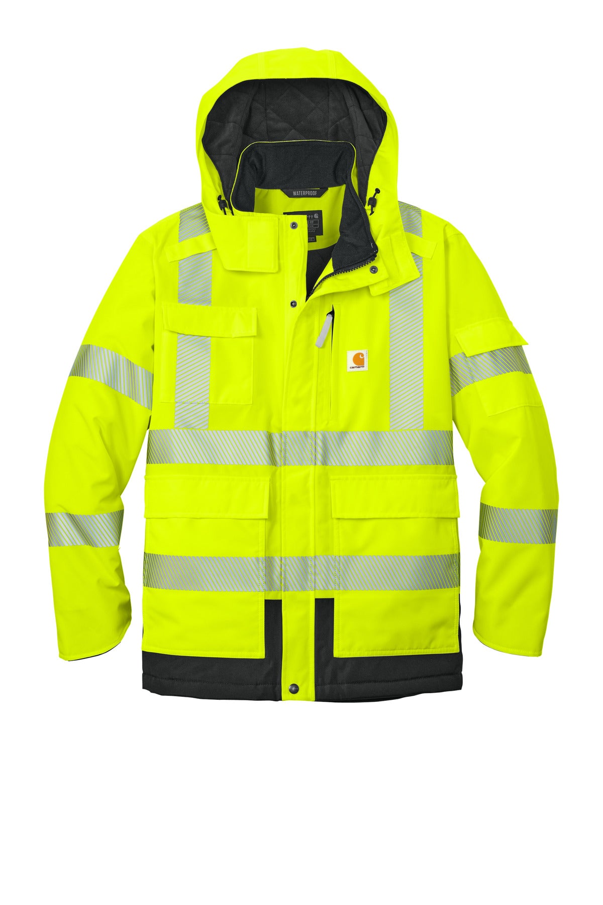 Carhartt ANSI 107 Class 3 Waterproof Heavyweight Insulated Jacket CT106694 front flat image.