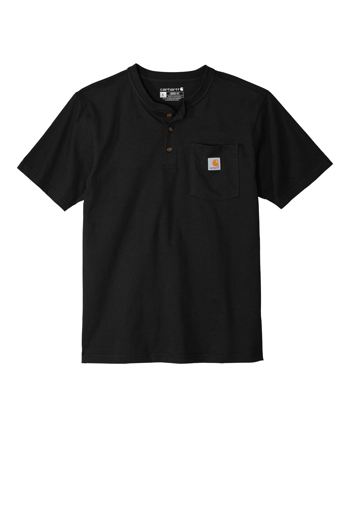 Carhartt Short Sleeve Henley T-Shirt CTK84 front flat image.