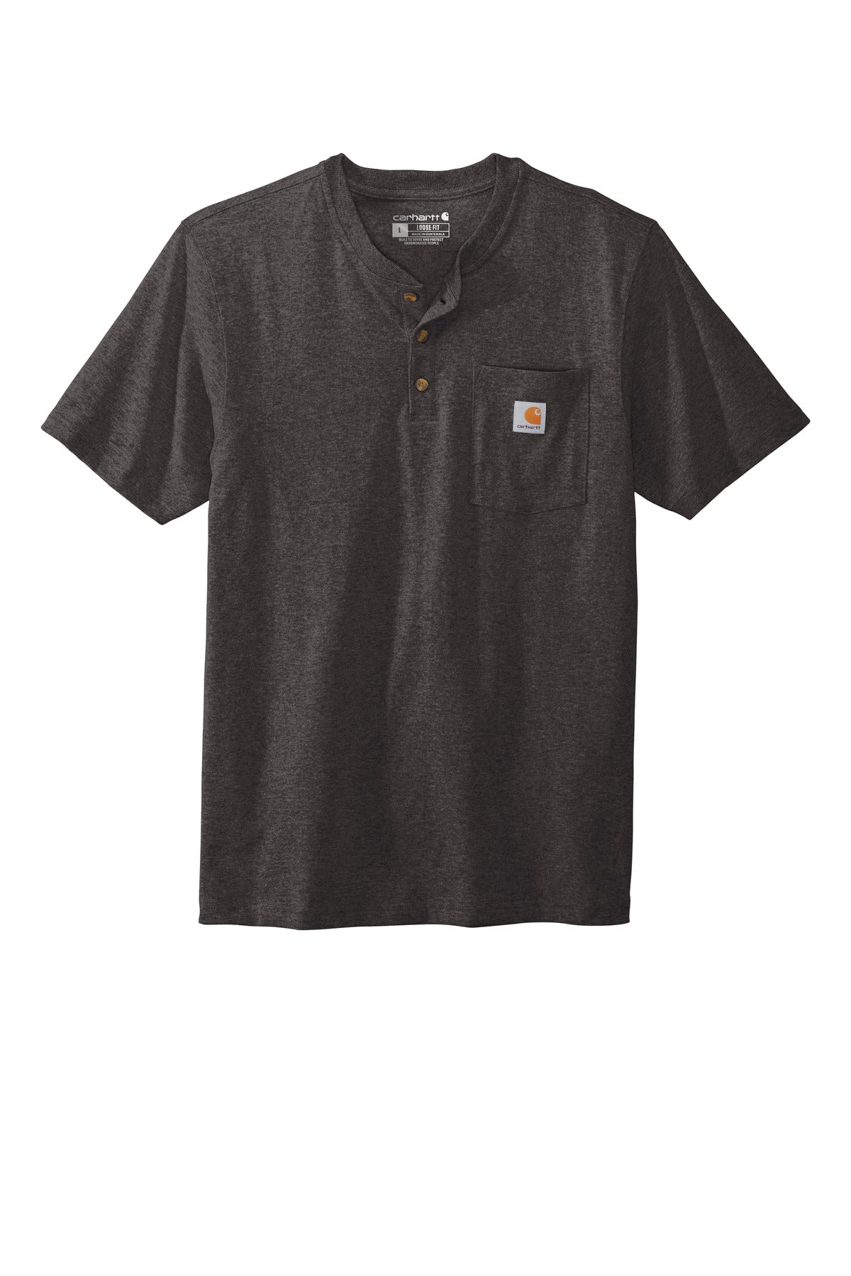 Carhartt Short Sleeve Henley T-Shirt CTK84 front flat image.