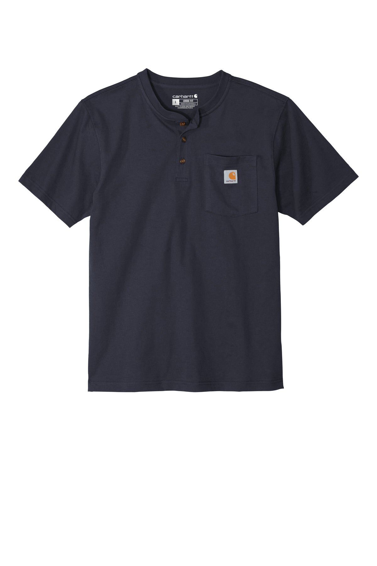Carhartt Short Sleeve Henley T-Shirt CTK84 front flat image.
