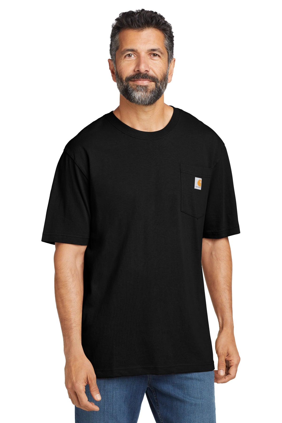 Carhartt  Workwear Pocket Short Sleeve T-Shirt CTK87 front model image.