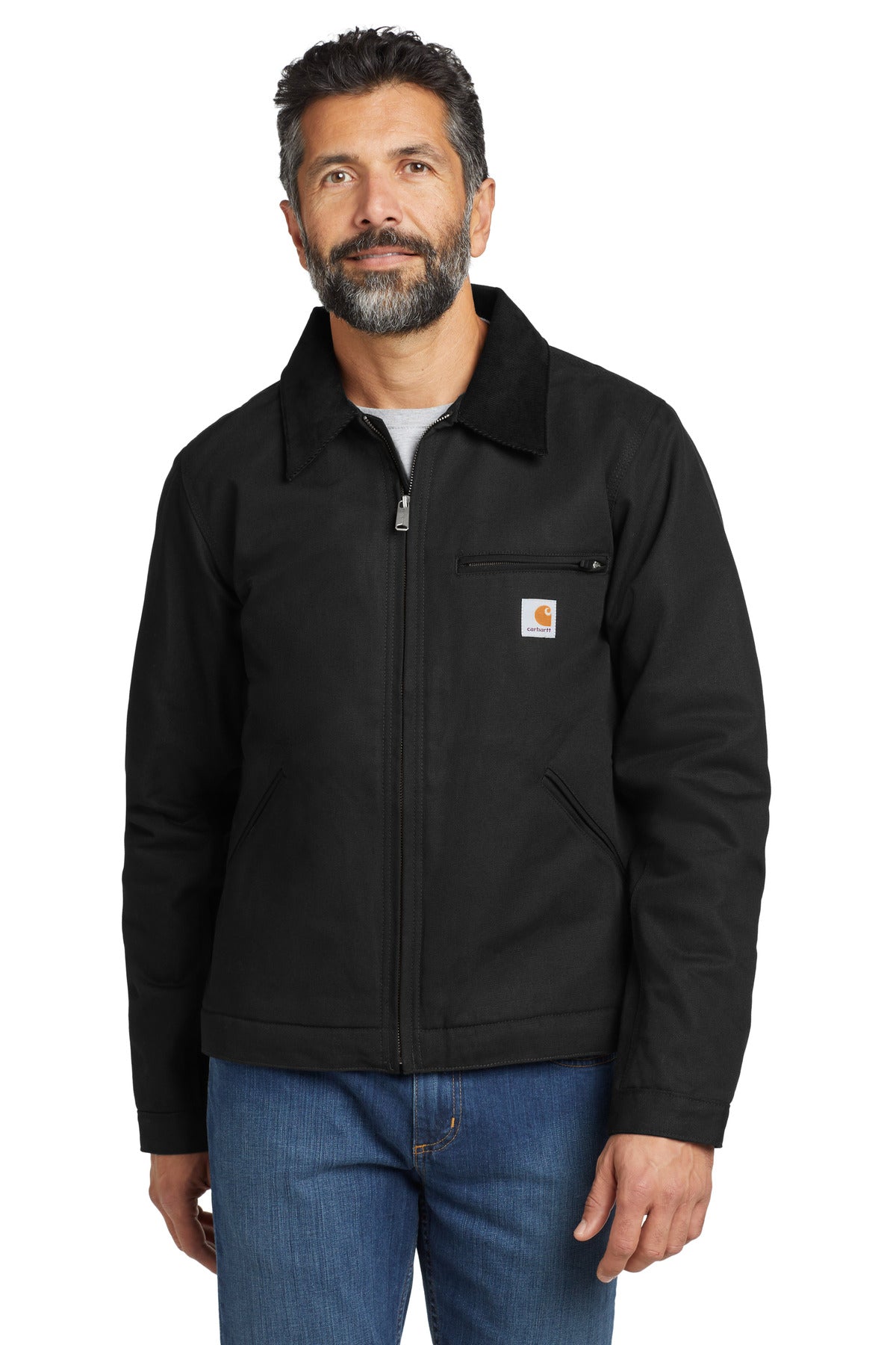 Carhartt Tall Duck Detroit Jacket CTT103828 front model image.