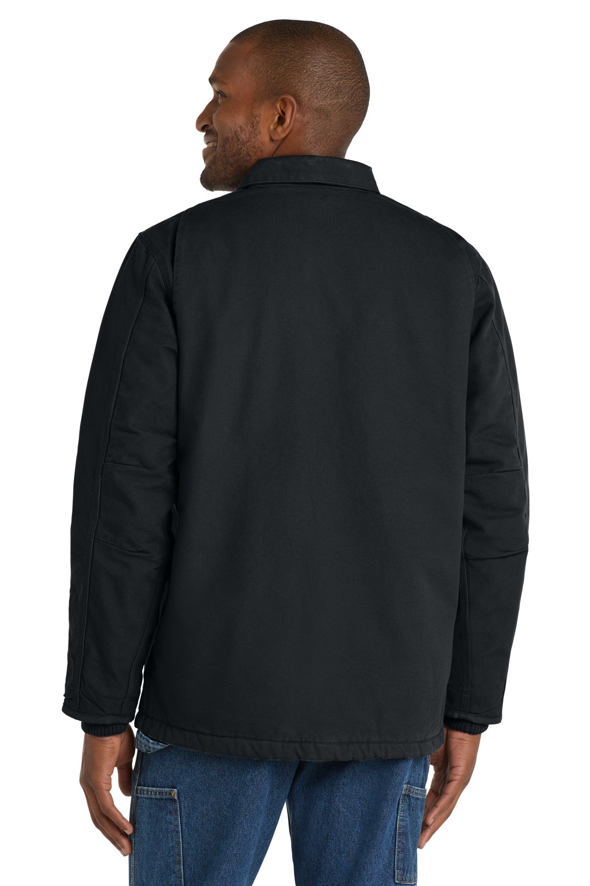 Carhartt Tall Sherpa-Lined Coat CTT104293 back model image.