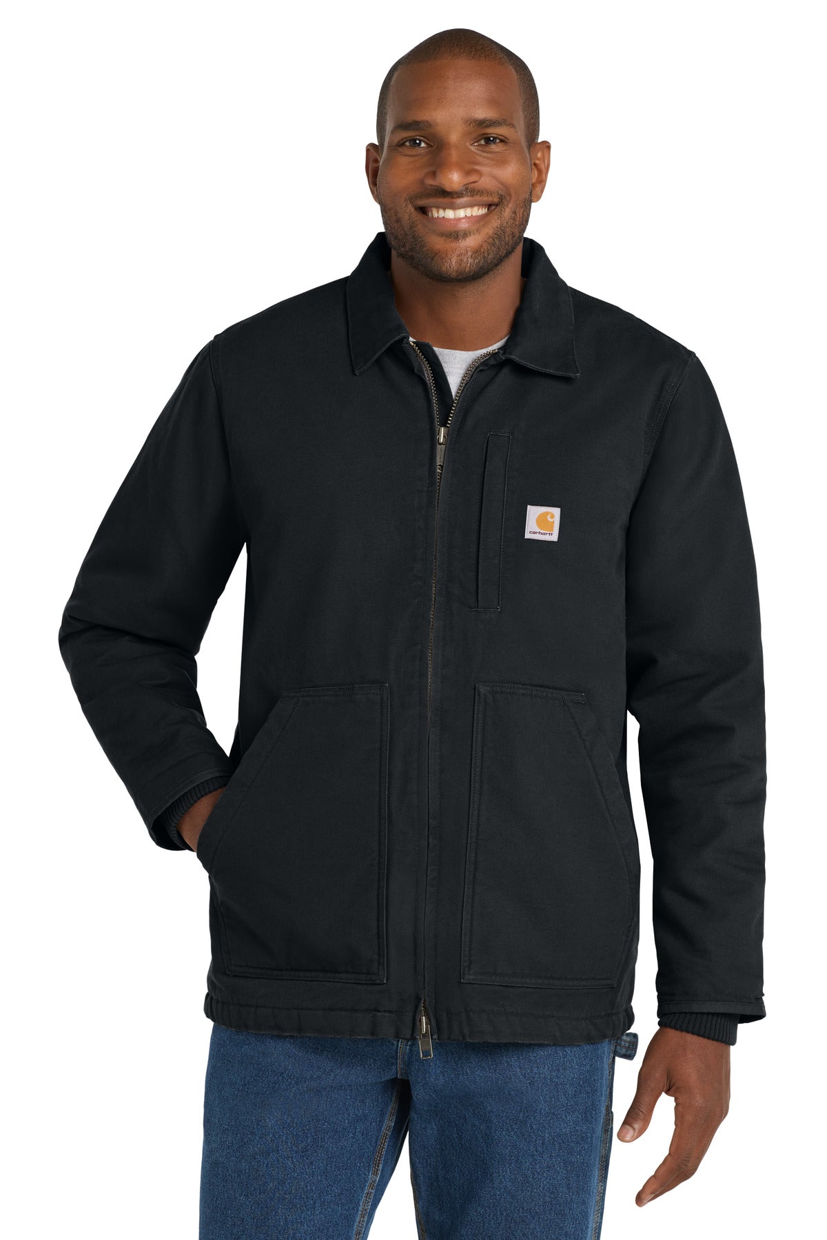 Carhartt Tall Sherpa-Lined Coat CTT104293 front model image.