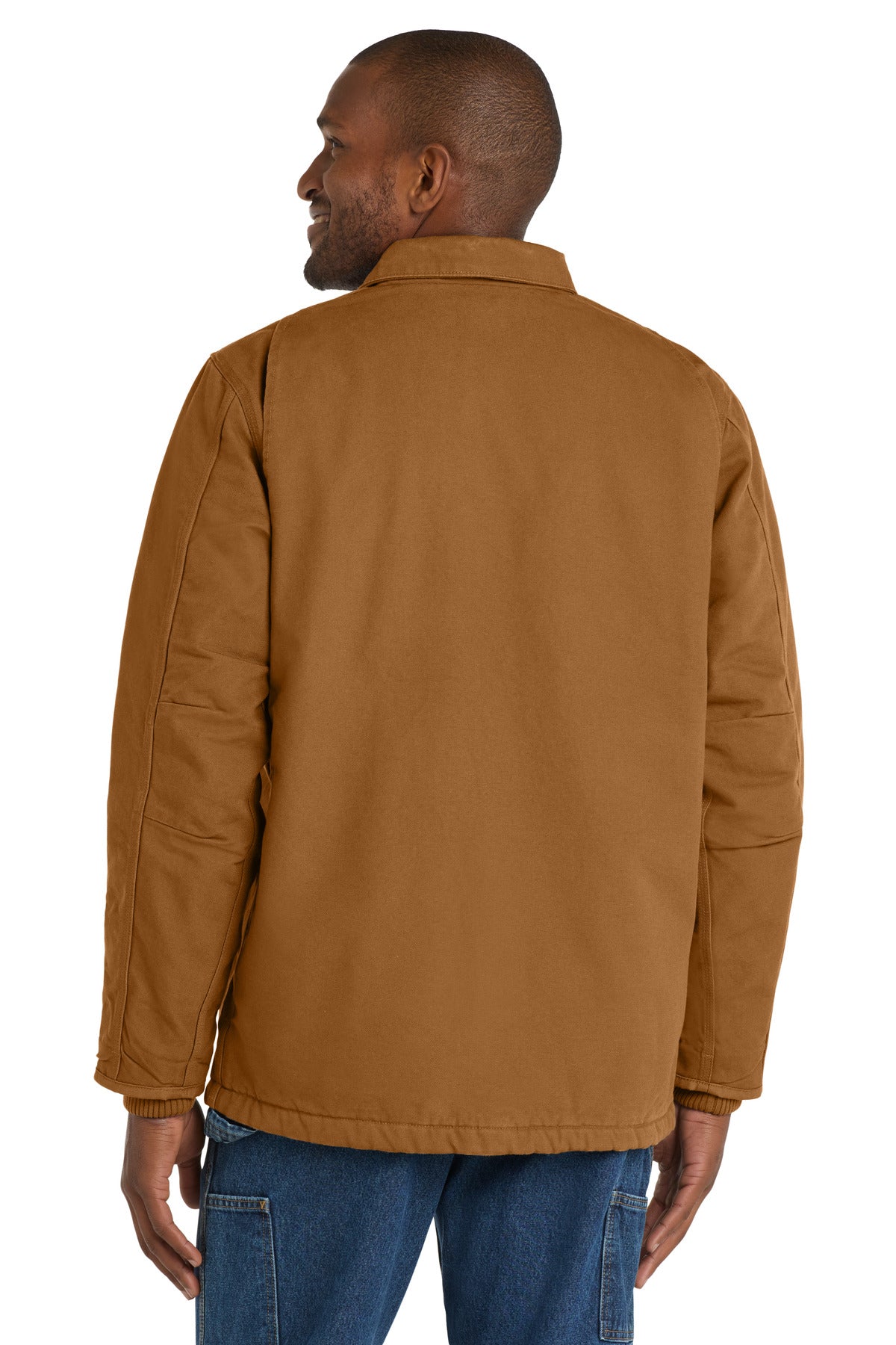 Carhartt Tall Sherpa-Lined Coat CTT104293 back model image.