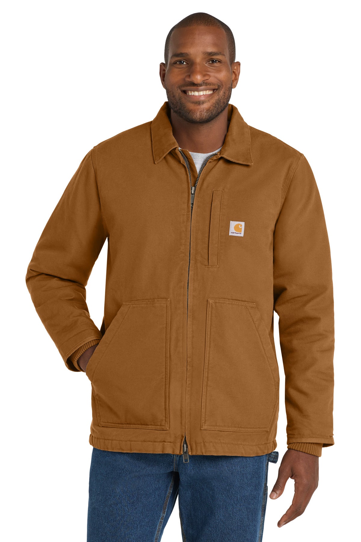 Carhartt Tall Sherpa-Lined Coat CTT104293 front model image.