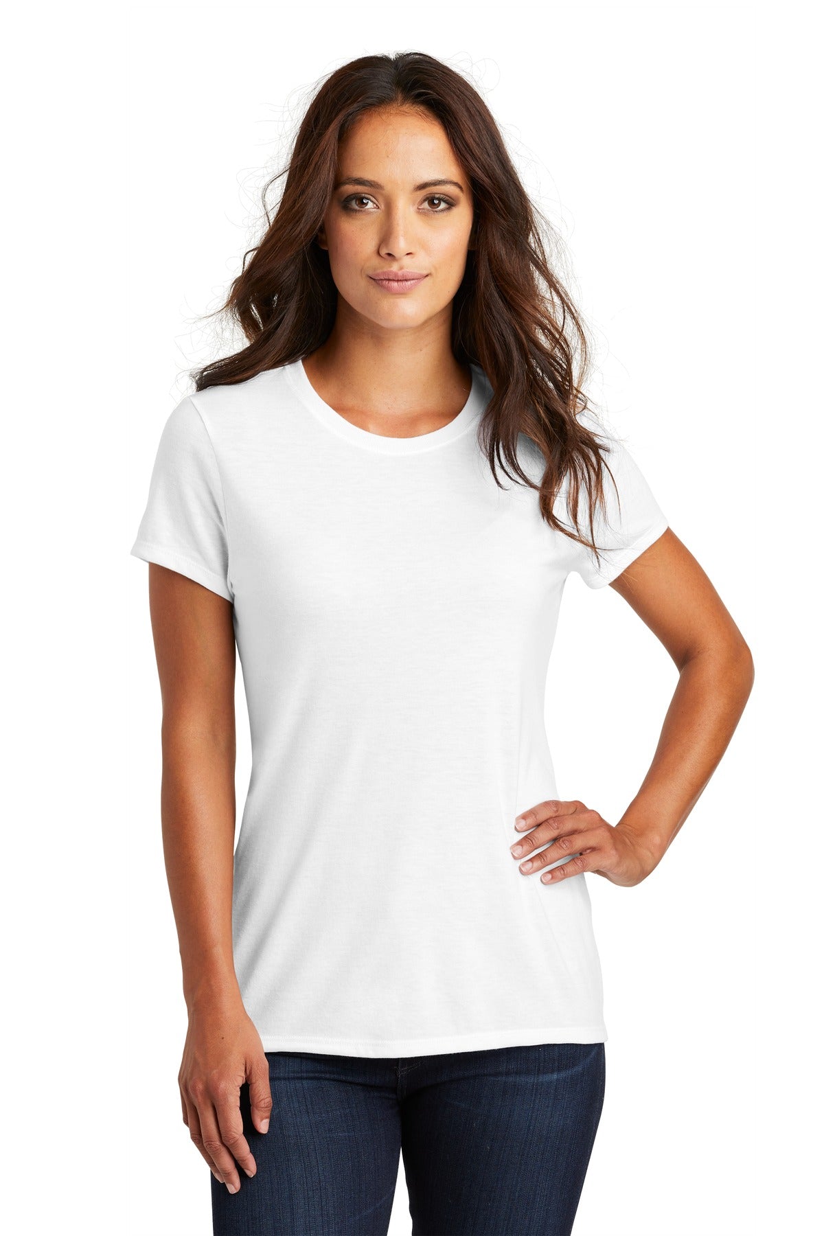District  Women's Perfect Tri Tee DM130L front model image.