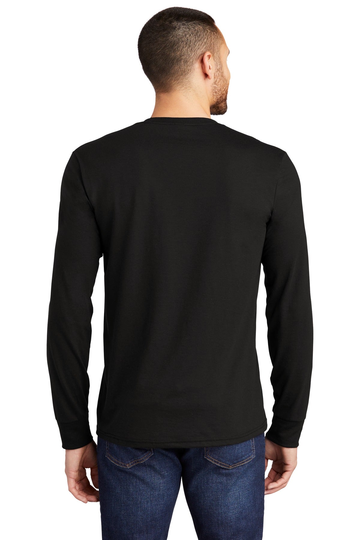 District Perfect Tri Long Sleeve Tee  DM132 back model image.