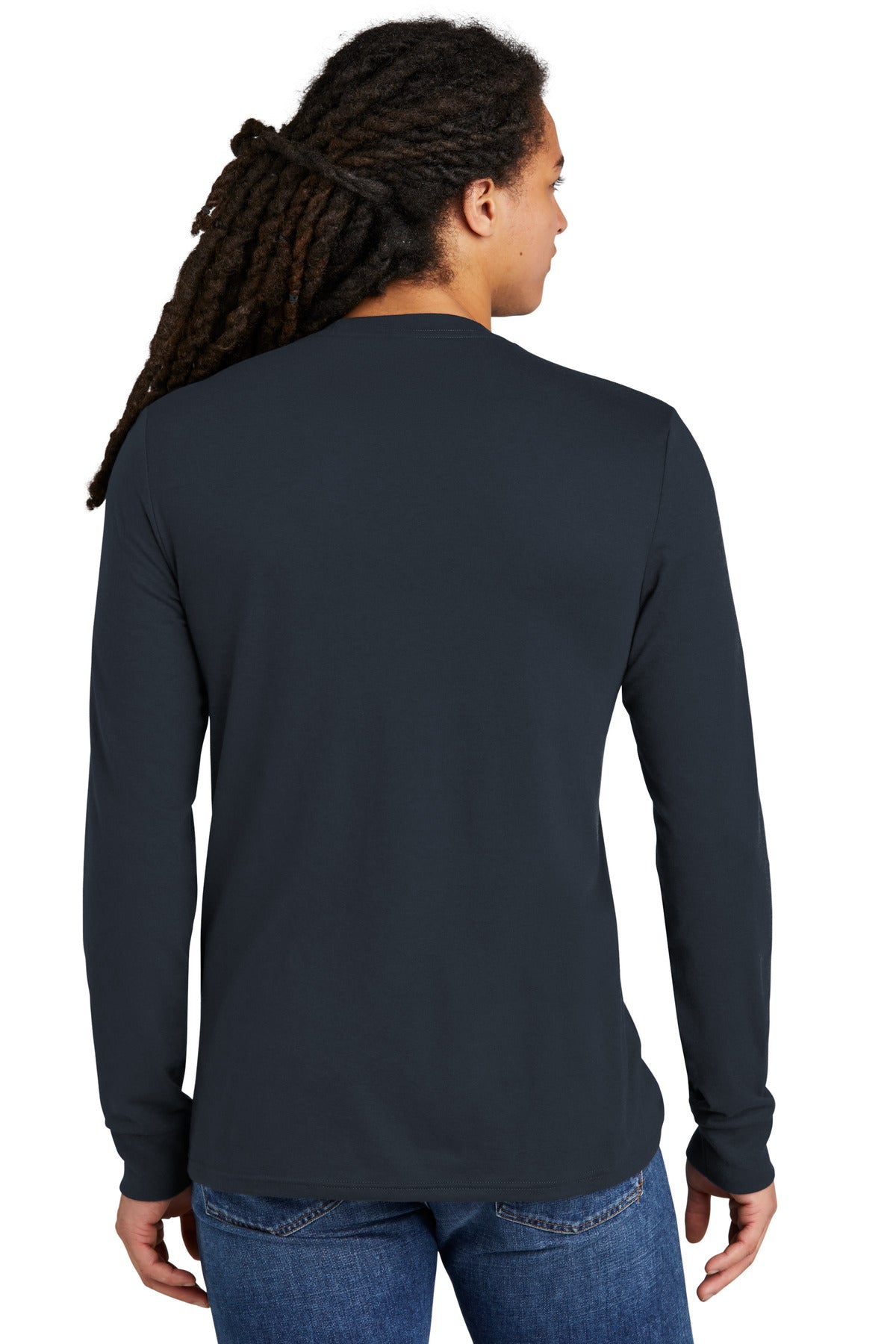 District Perfect Tri Long Sleeve Tee  DM132 back model image.