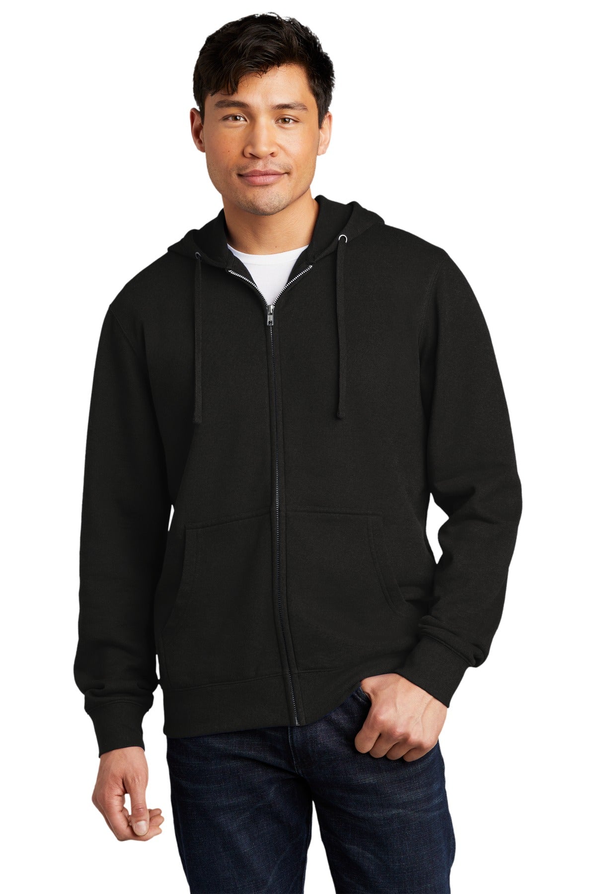 District VITFleece Full-Zip Hoodie DT6102 front model image.