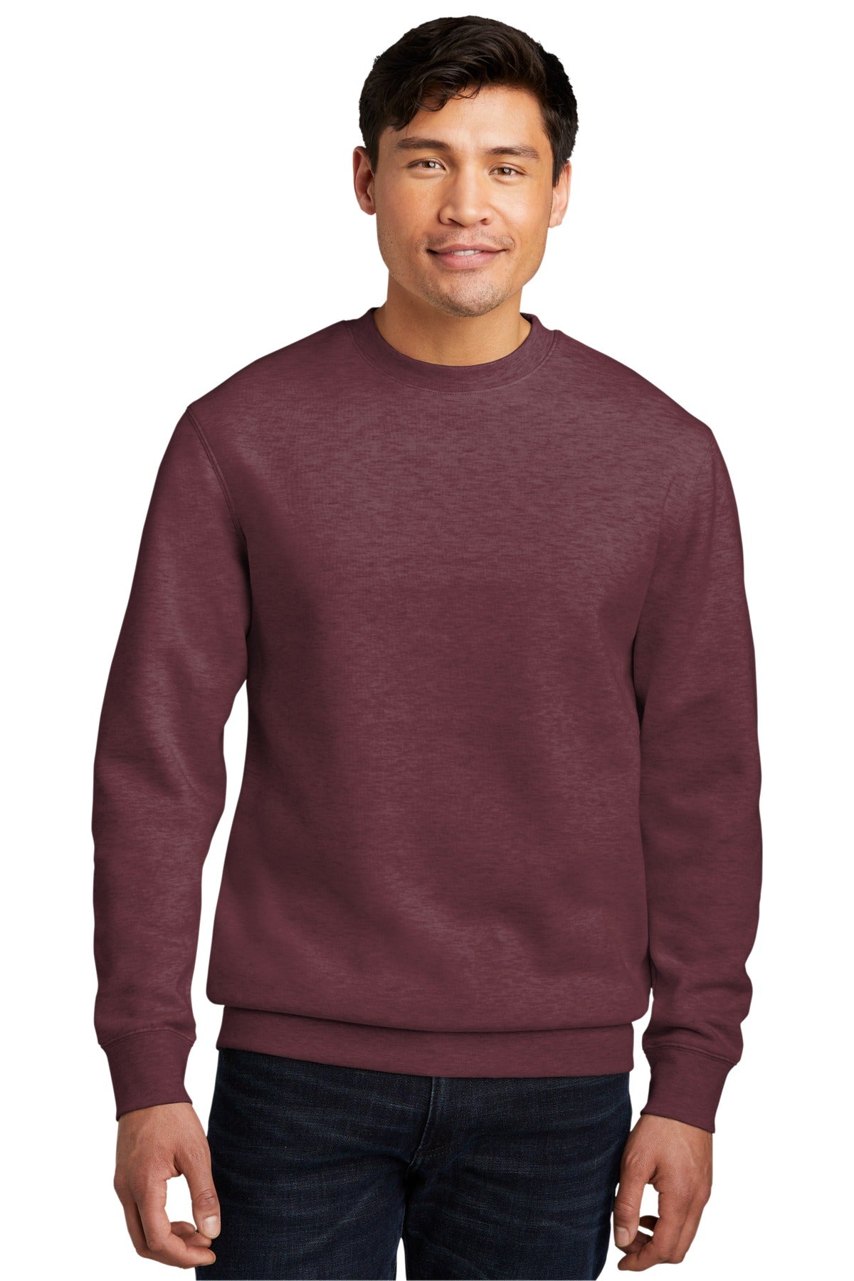 District VITFleece Crew DT6104 front model image.