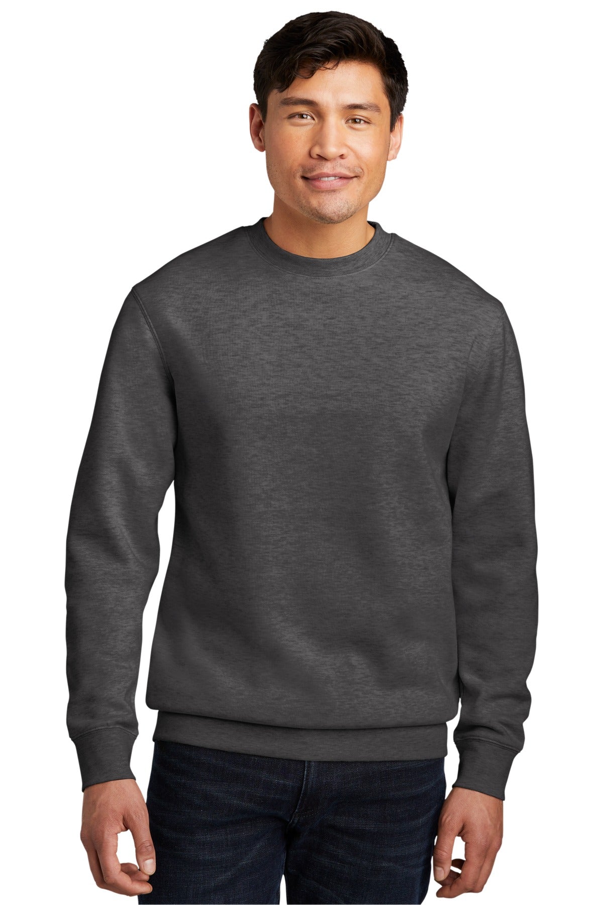 District VITFleece Crew DT6104 front model image.