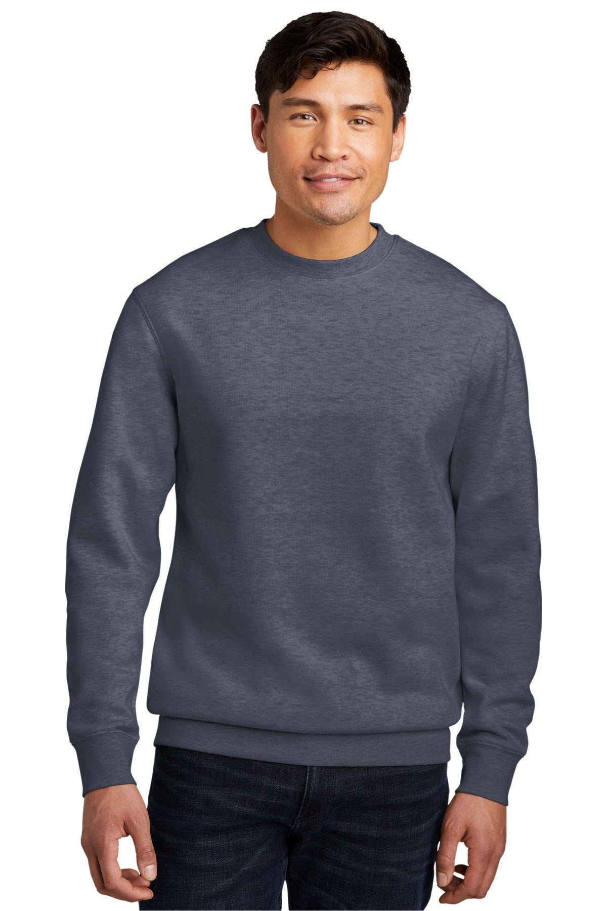 District VITFleece Crew DT6104 front model image.